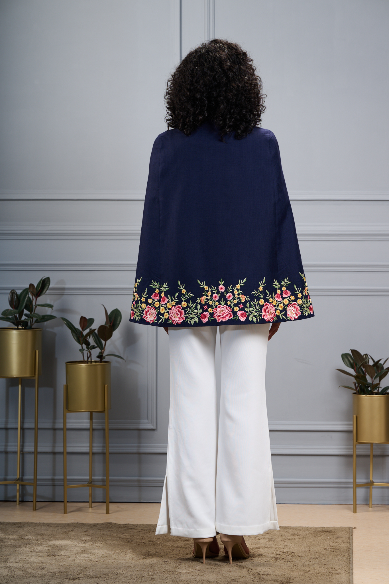 Floral Meadow Embroidered Cape