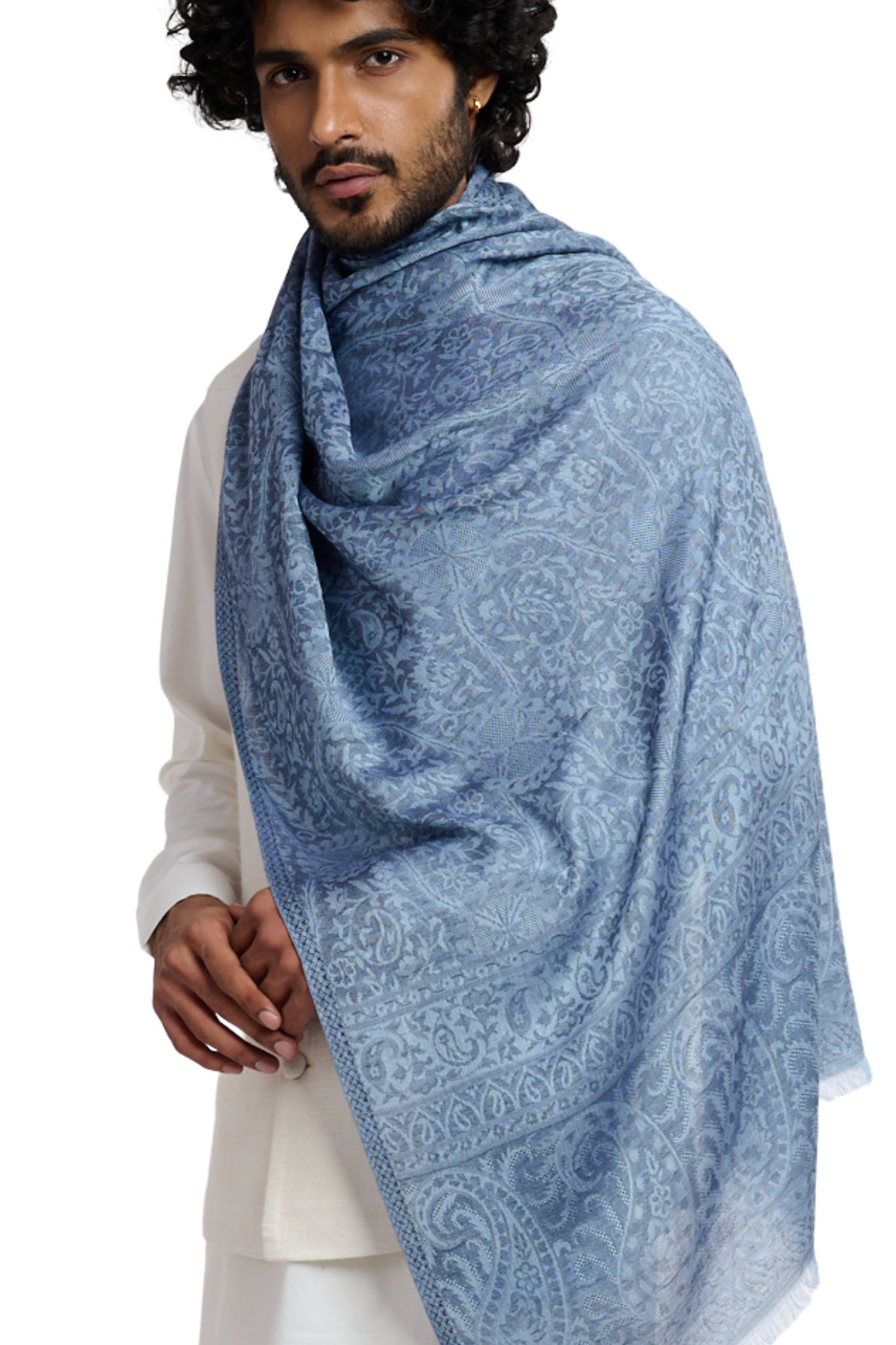 Men's All Over Paisley Silk Jamawar Stole