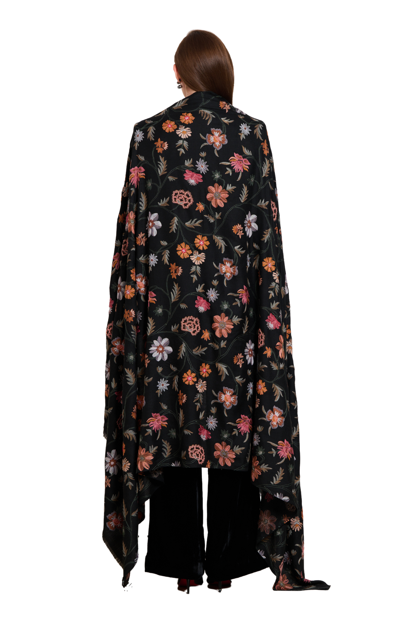 Blooming Floral Embroidered Shawl