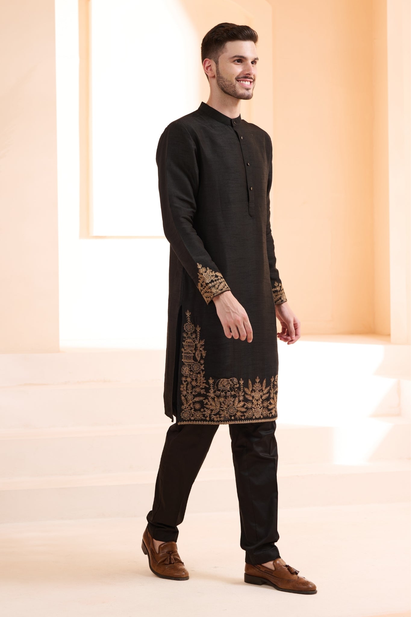 Heritage Embroidered Art Zari Kurta Pajama Set