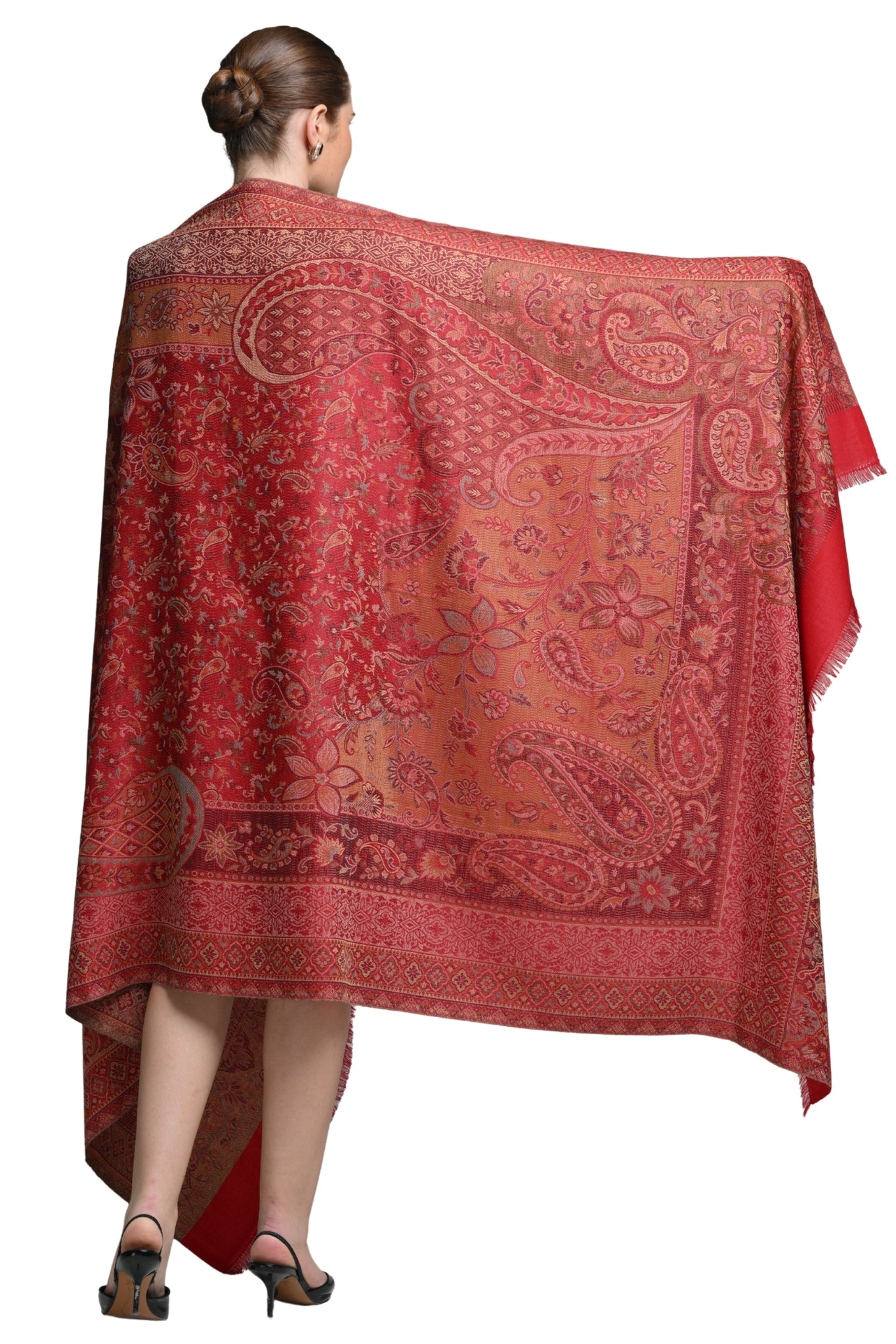 Taroob Faux Pashmina Antique Jamawar Shawl