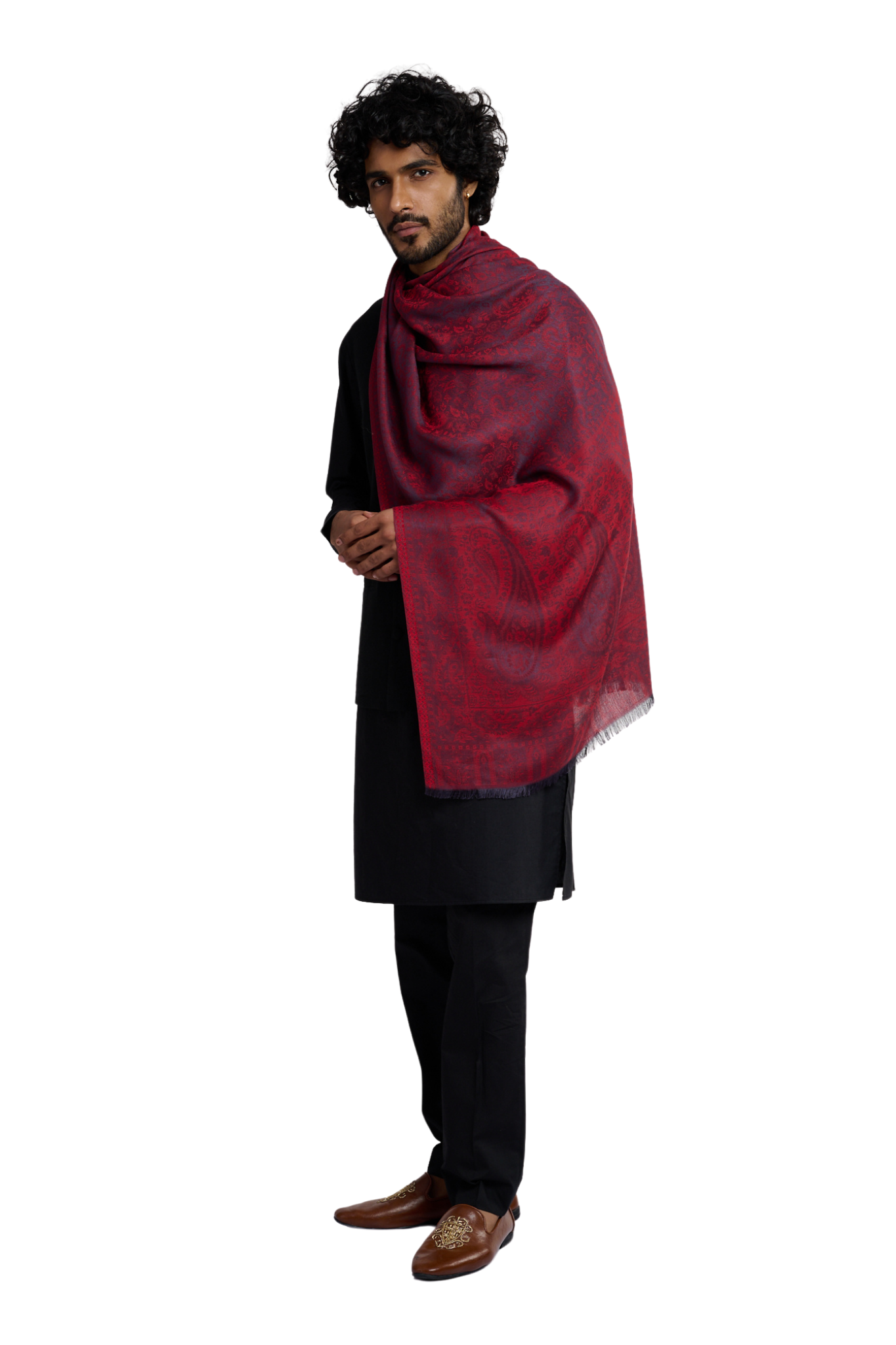 Men's Super Soft Silk Jamawar Stole