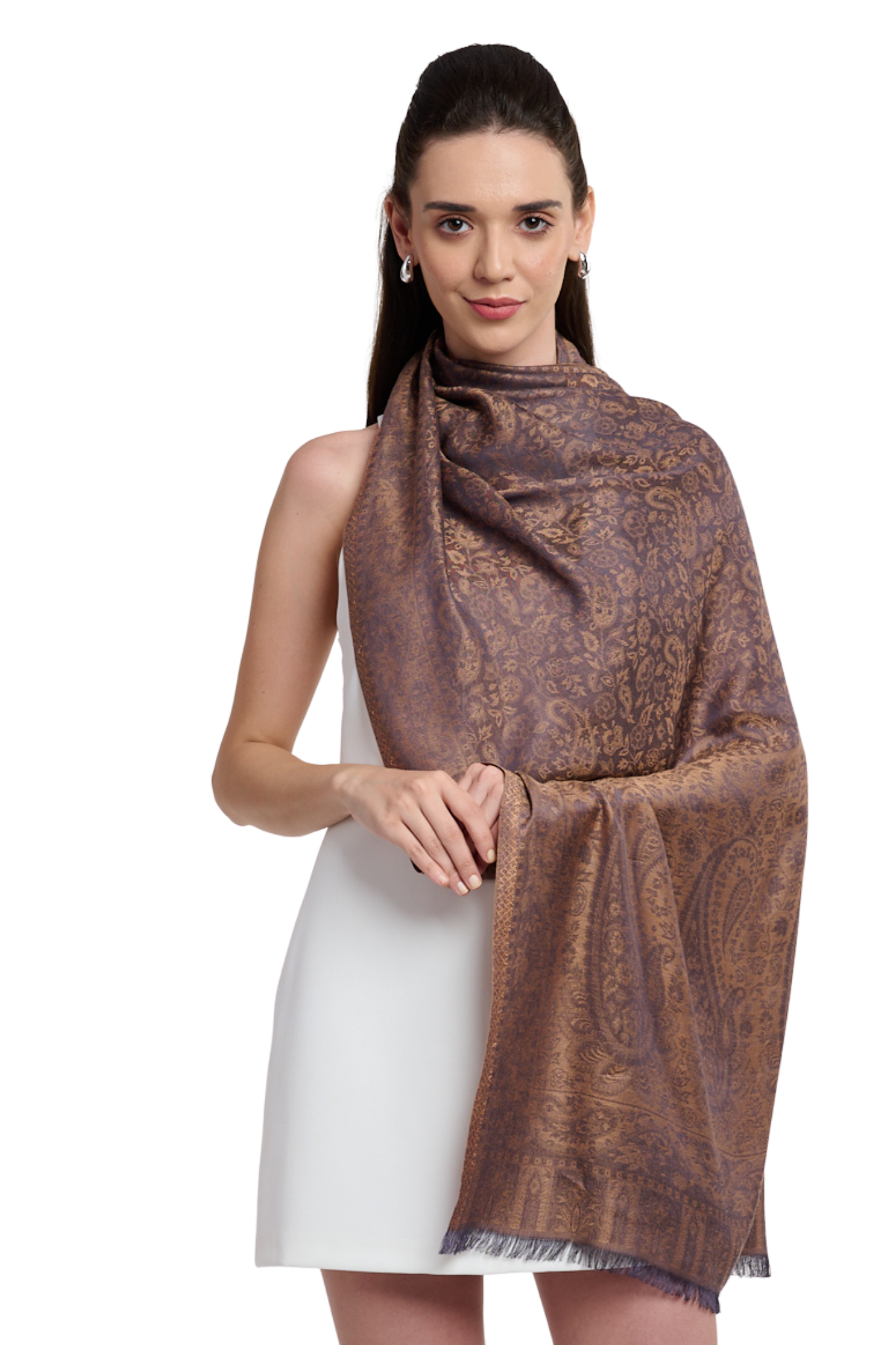 Women's Pretty Paisley Silk Jamawar Stole