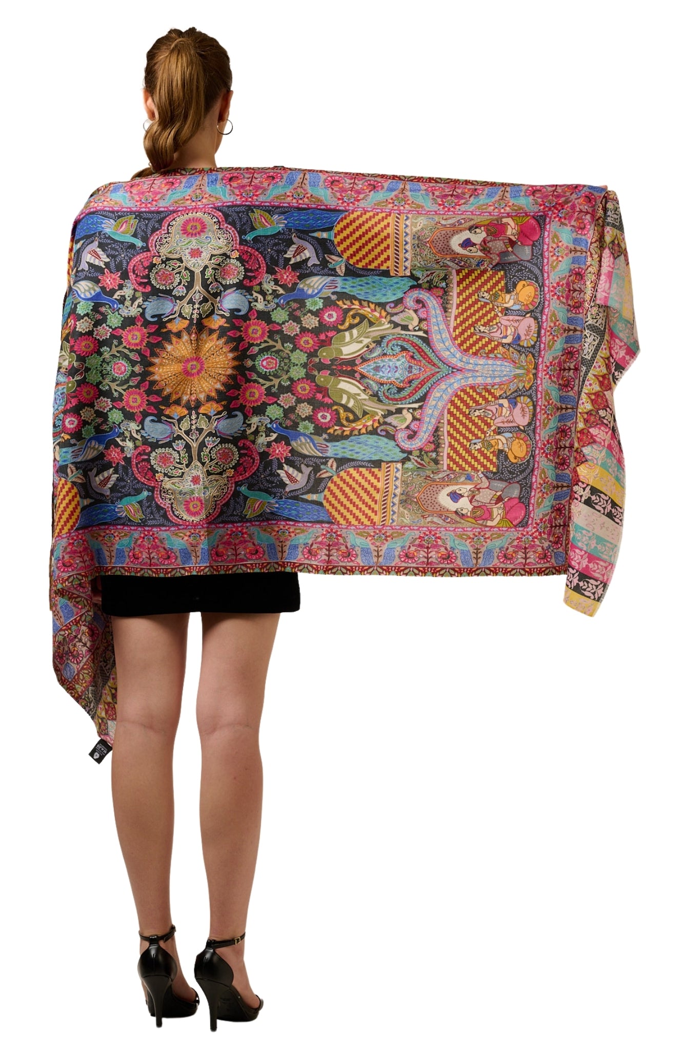 Taroob Royal Raj-Darbar Fine Wool Kalamkari Stole