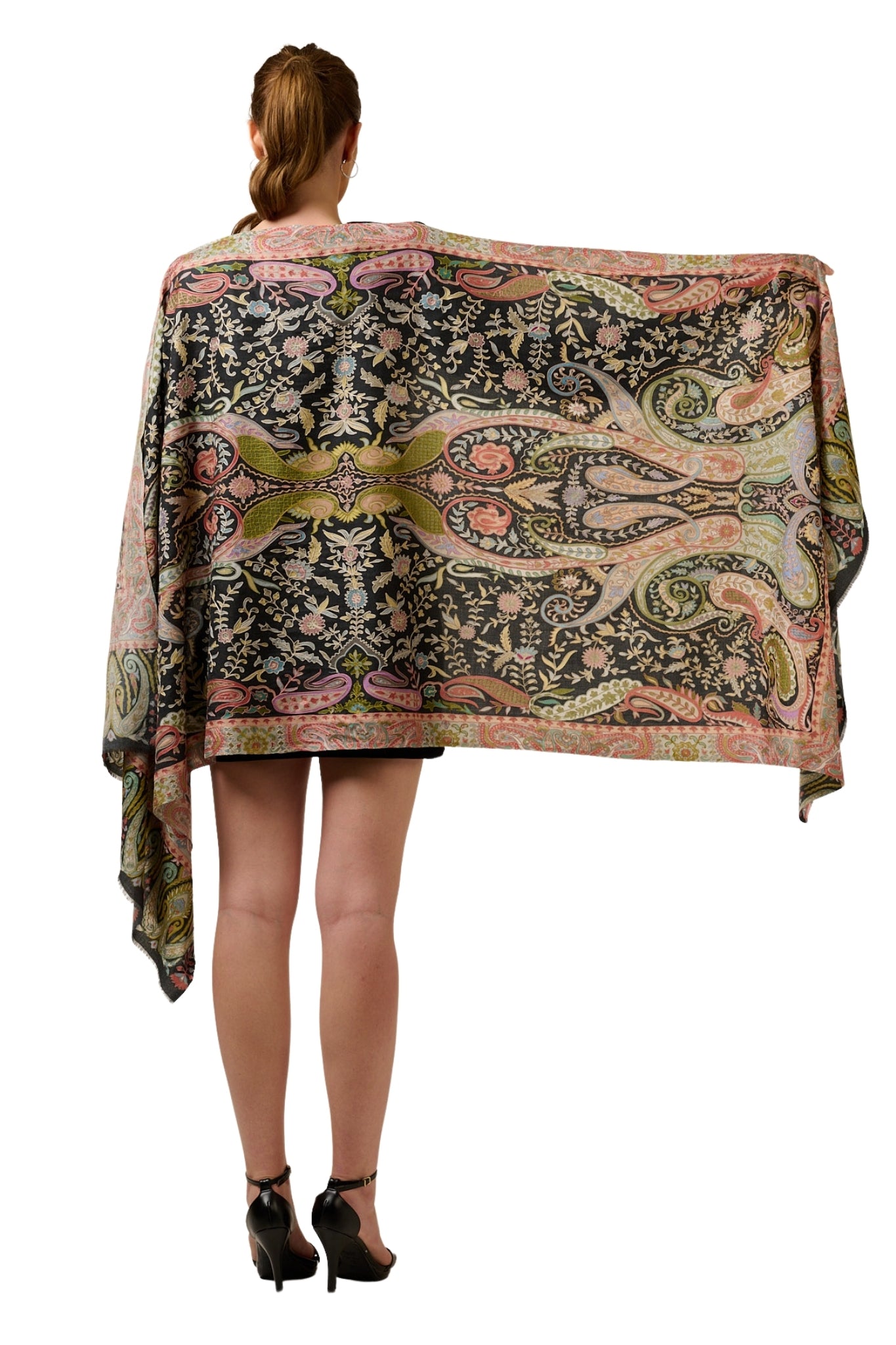 Taroob Urban Paisley Wool Kalamkari Stole