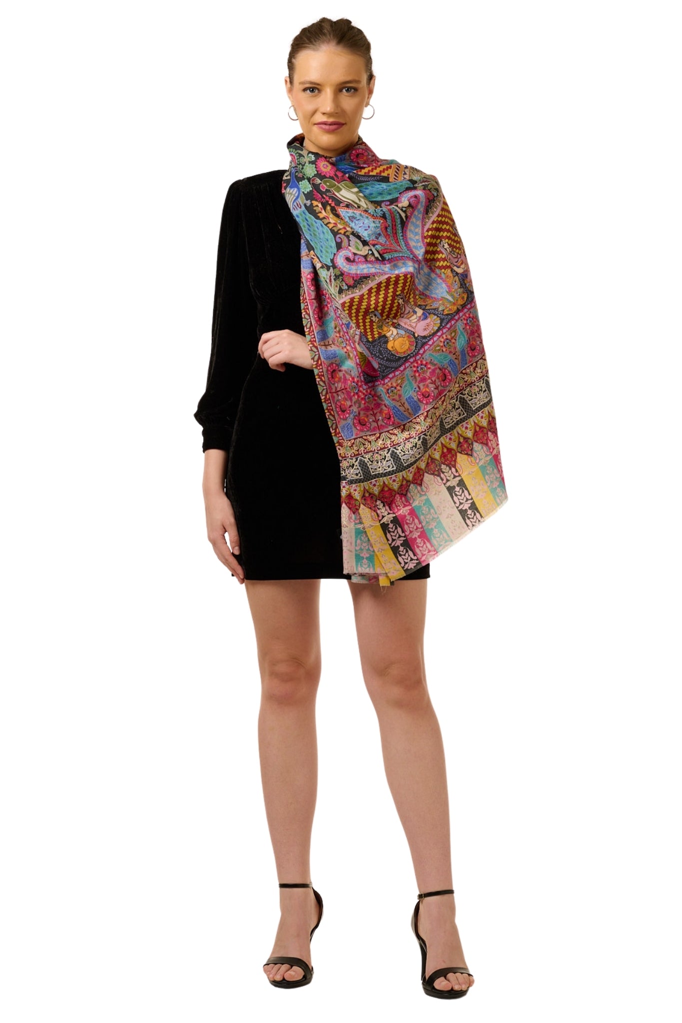 Taroob Royal Raj-Darbar Fine Wool Kalamkari Stole