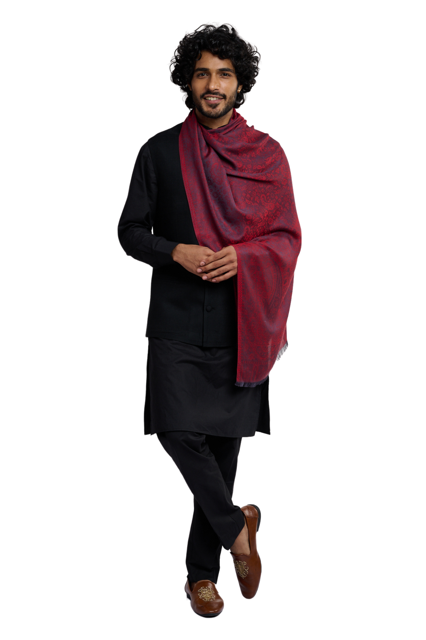 Men's Super Soft Silk Jamawar Stole