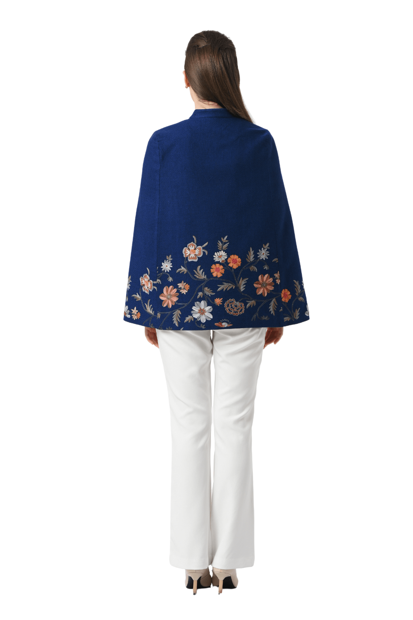 Enchanted Floral Wool Silk Cape
