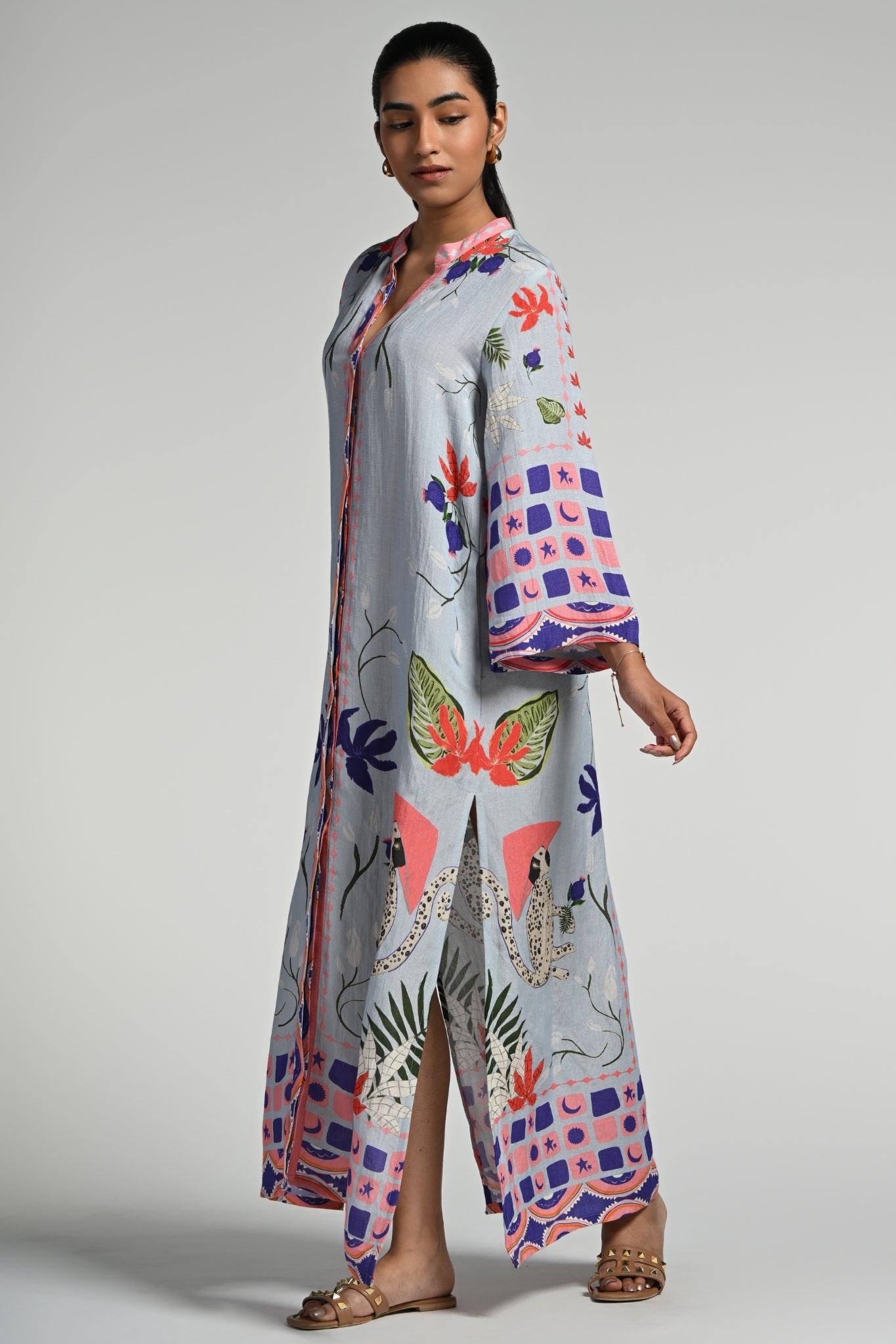 Taroob Monkey Pop Linen Maxi Dress