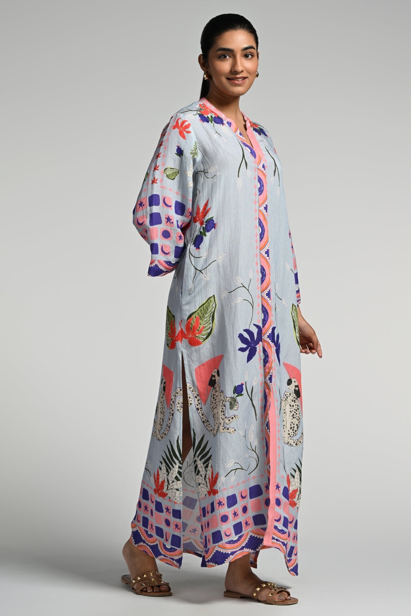 Taroob Monkey Pop Linen Maxi Dress