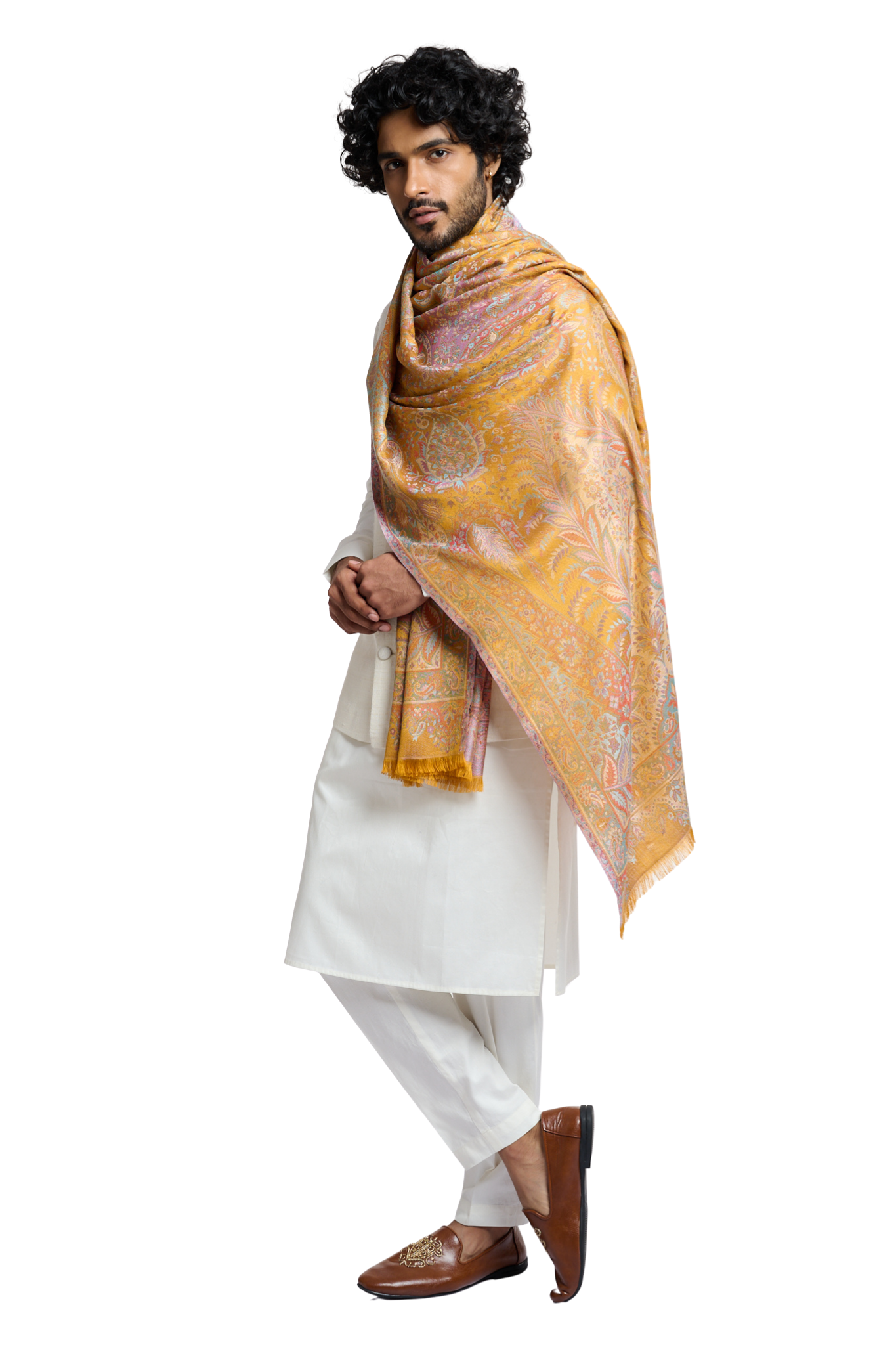 Men's Soft Silk Reversible Silk Jamawar Shawl