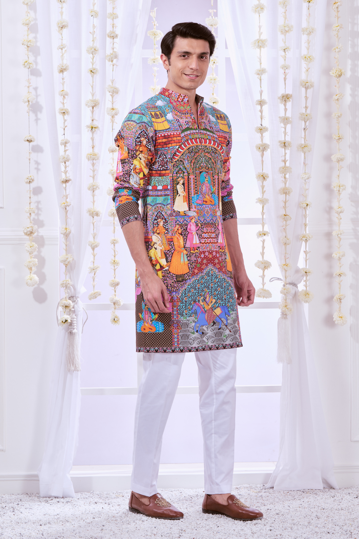 Royal Raj-Darbar Printed Kurta Pajama Set