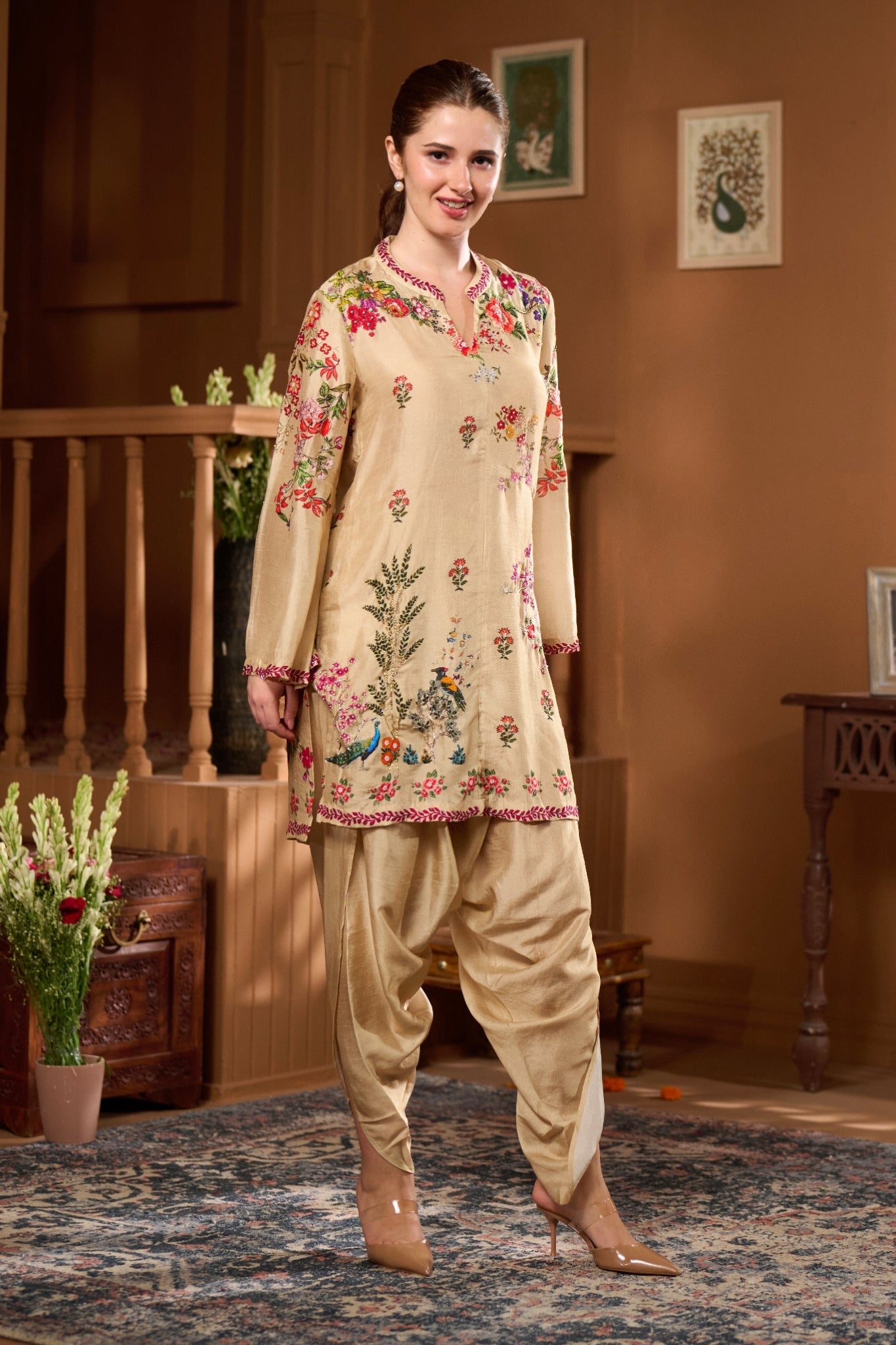 Taroob Mor Mahal Embroidered Kurta Set