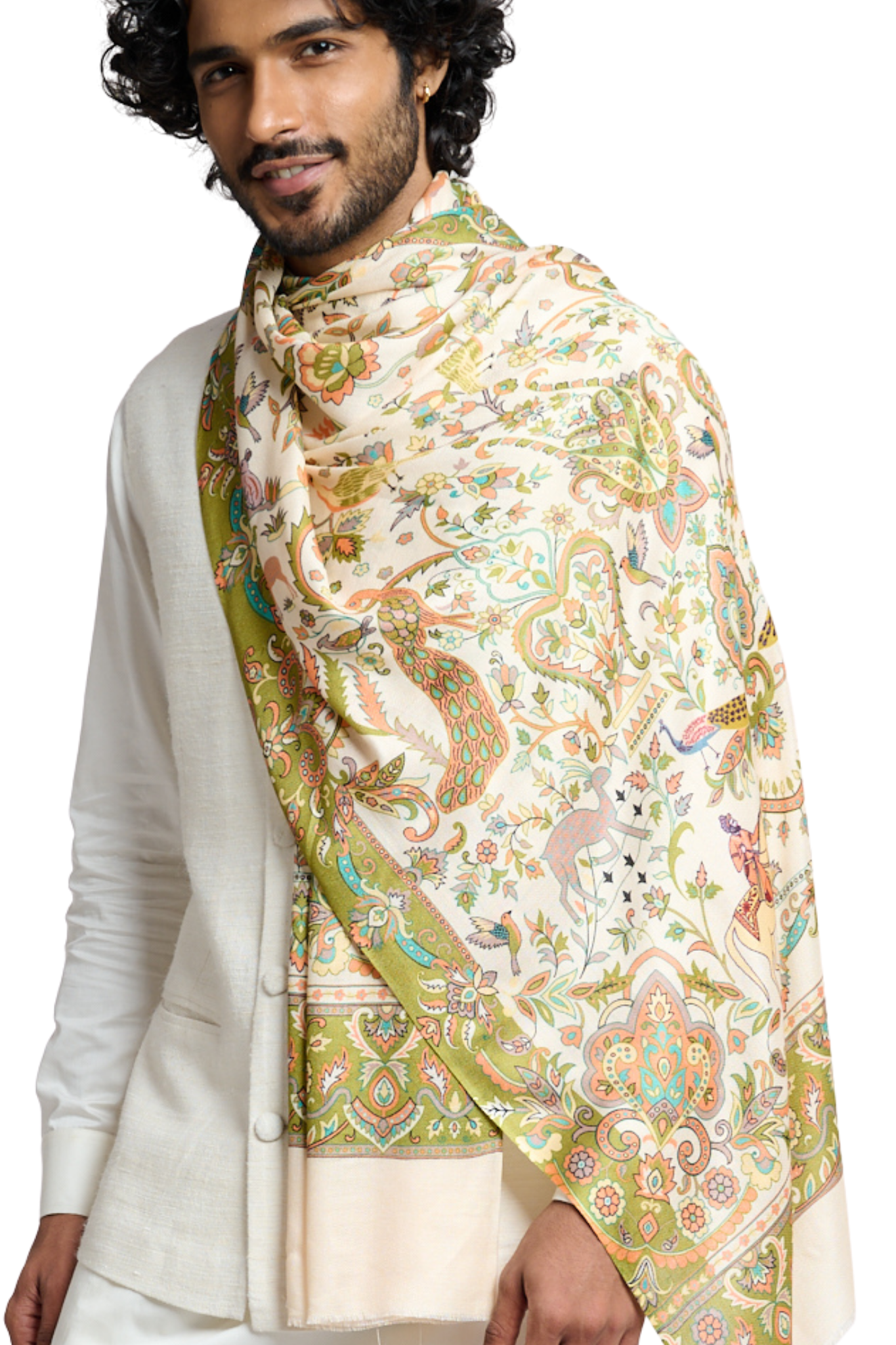 Men's Printed Royal Mughal Darbar Scarf