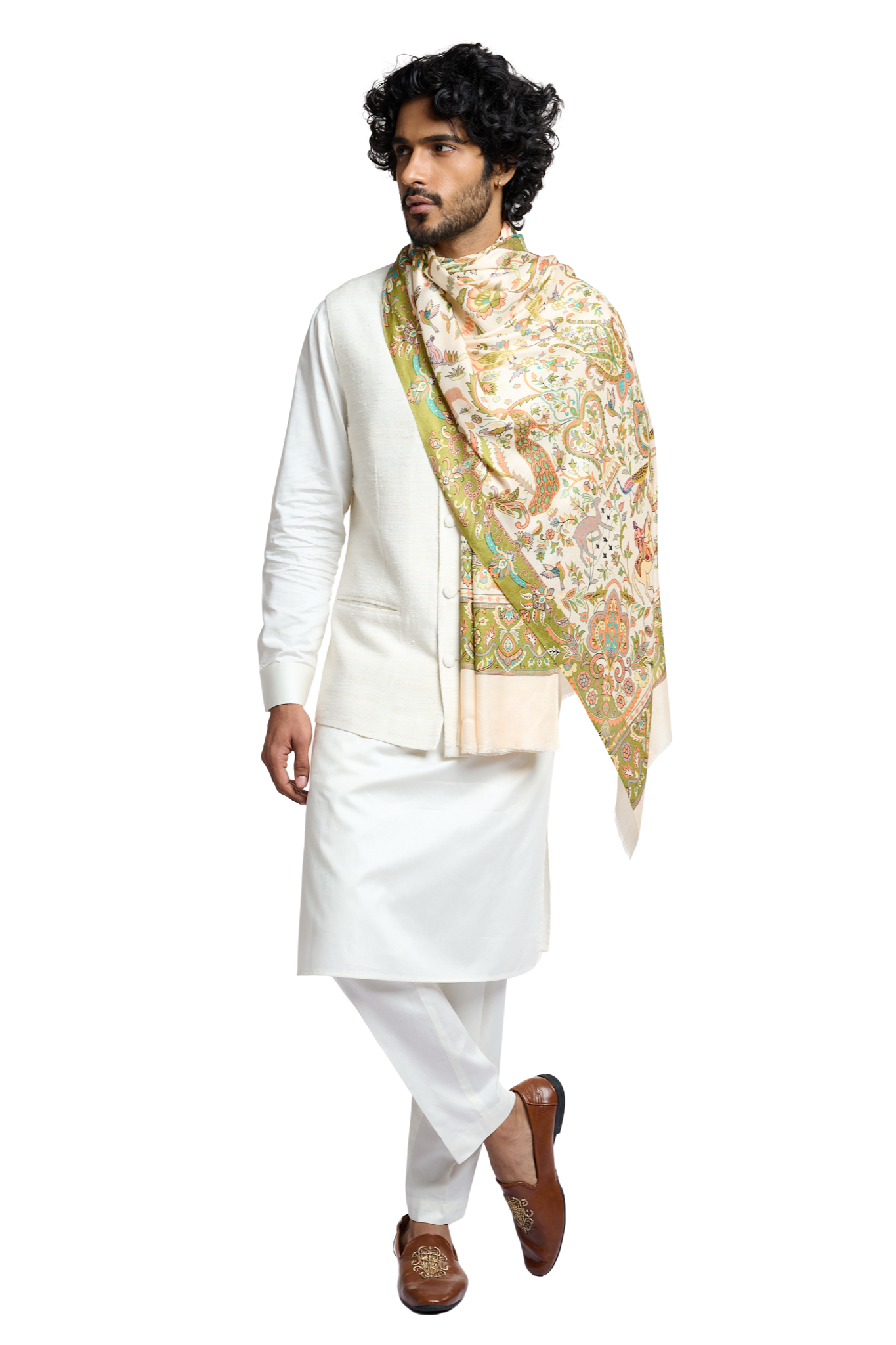 Men's Printed Royal Mughal Darbar Scarf