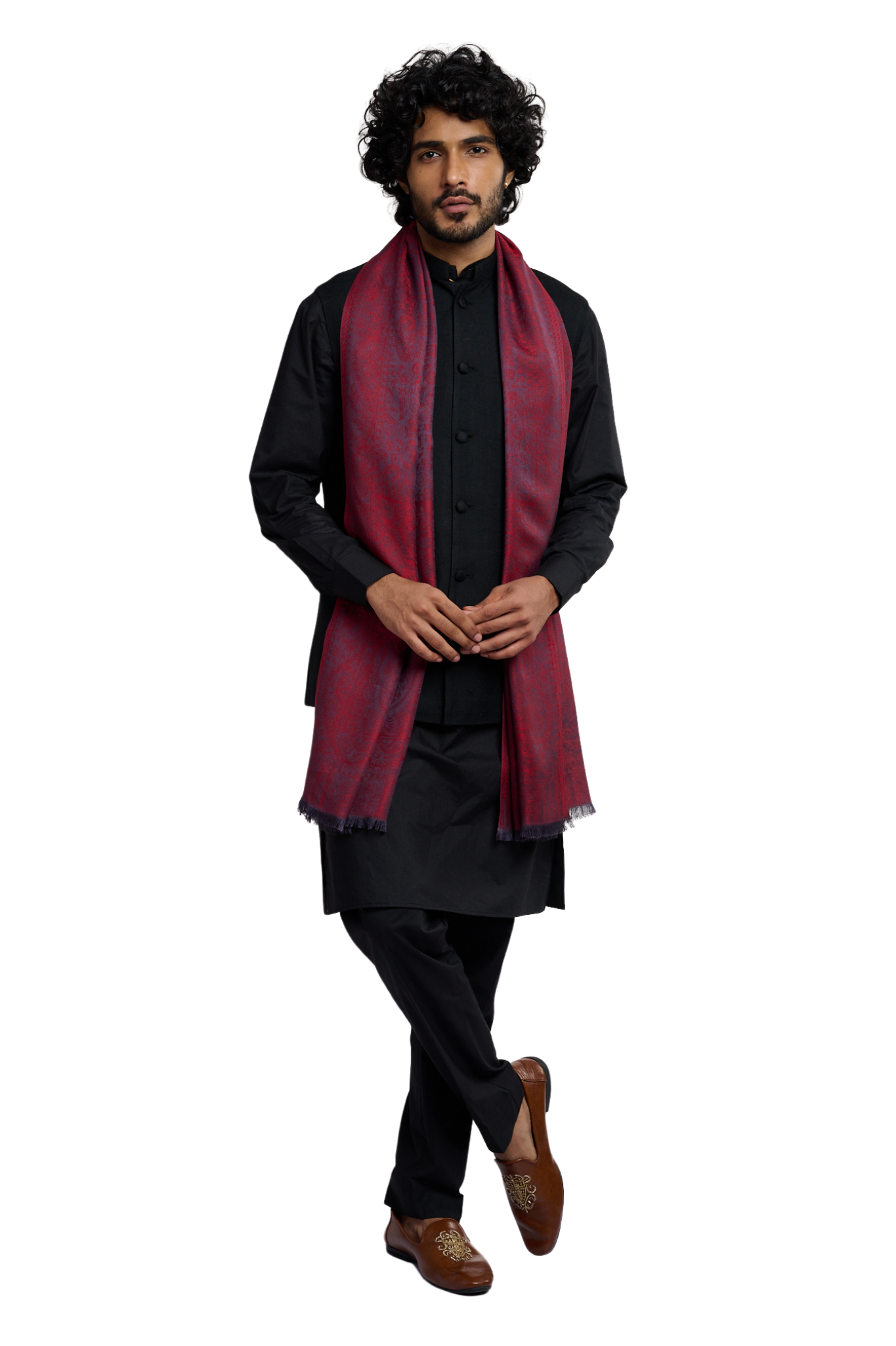 Men's Super Soft Silk Jamawar Stole