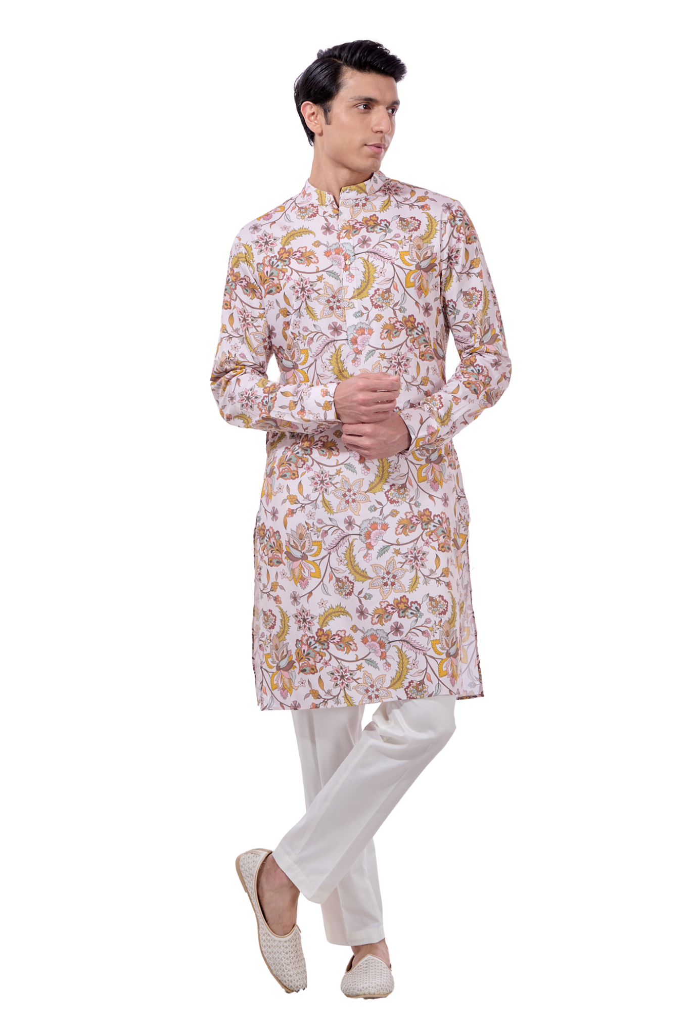 Multicolor Floral Printed Kurta Pajama Set