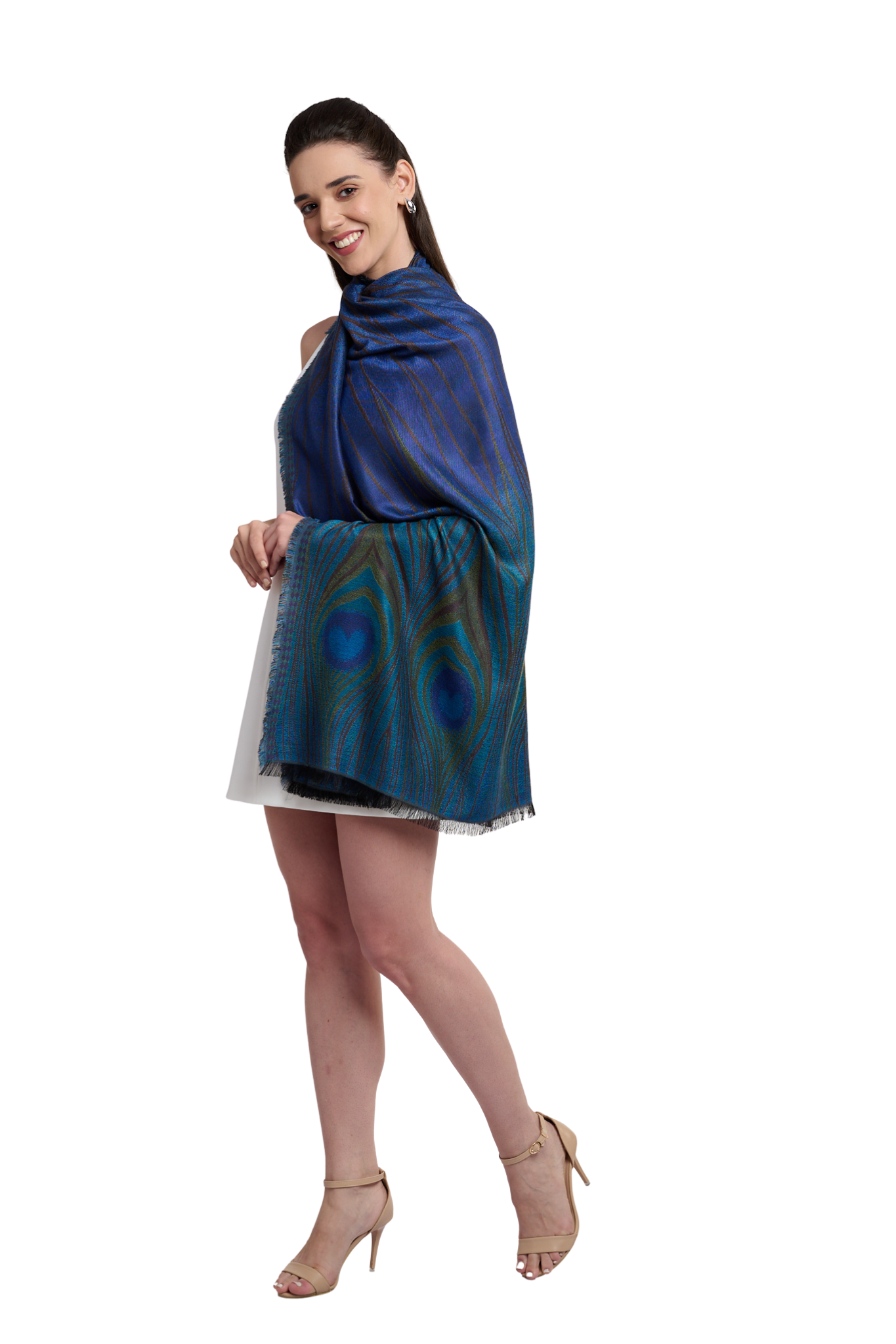 Women's Royal Peacock Silk Stole