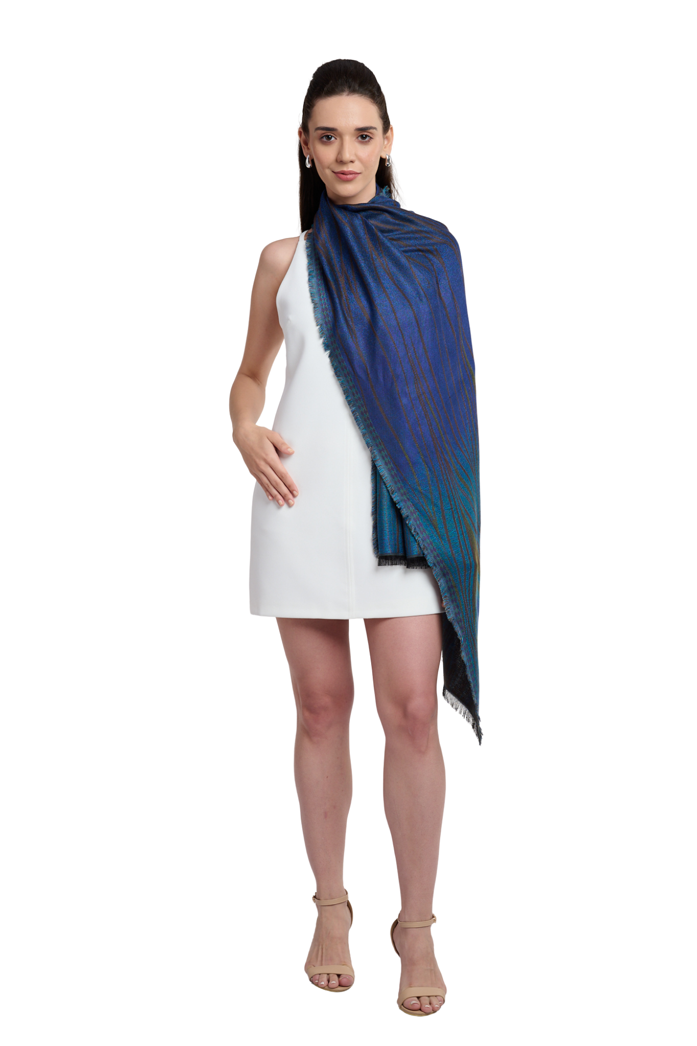 Women's Royal Peacock Silk Stole