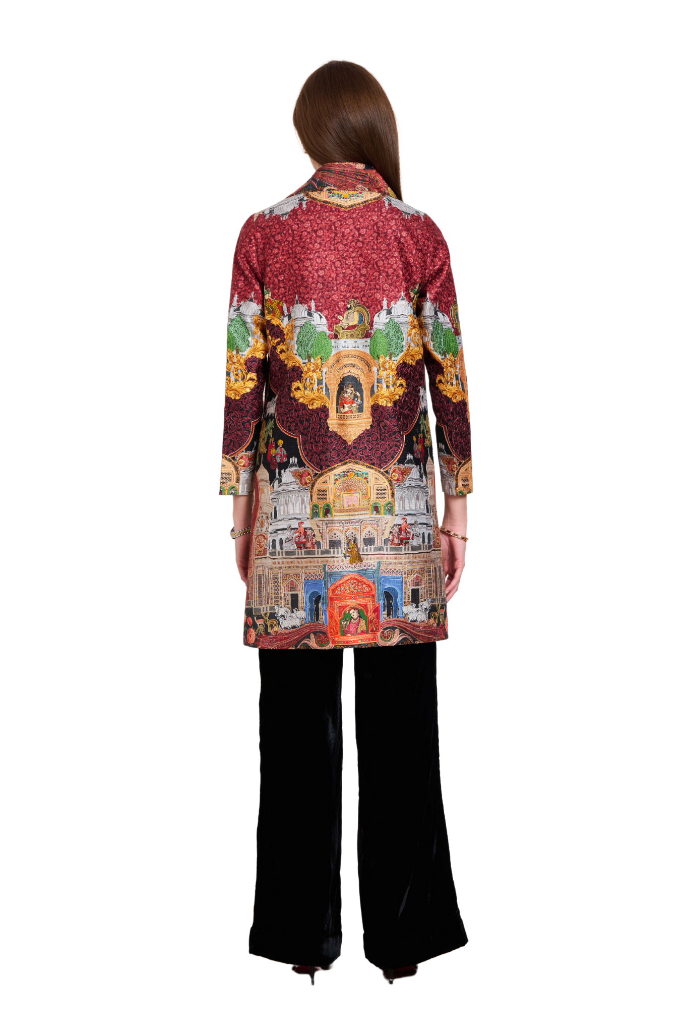 Pure Silk Embroidered Kalamkari Long Coat