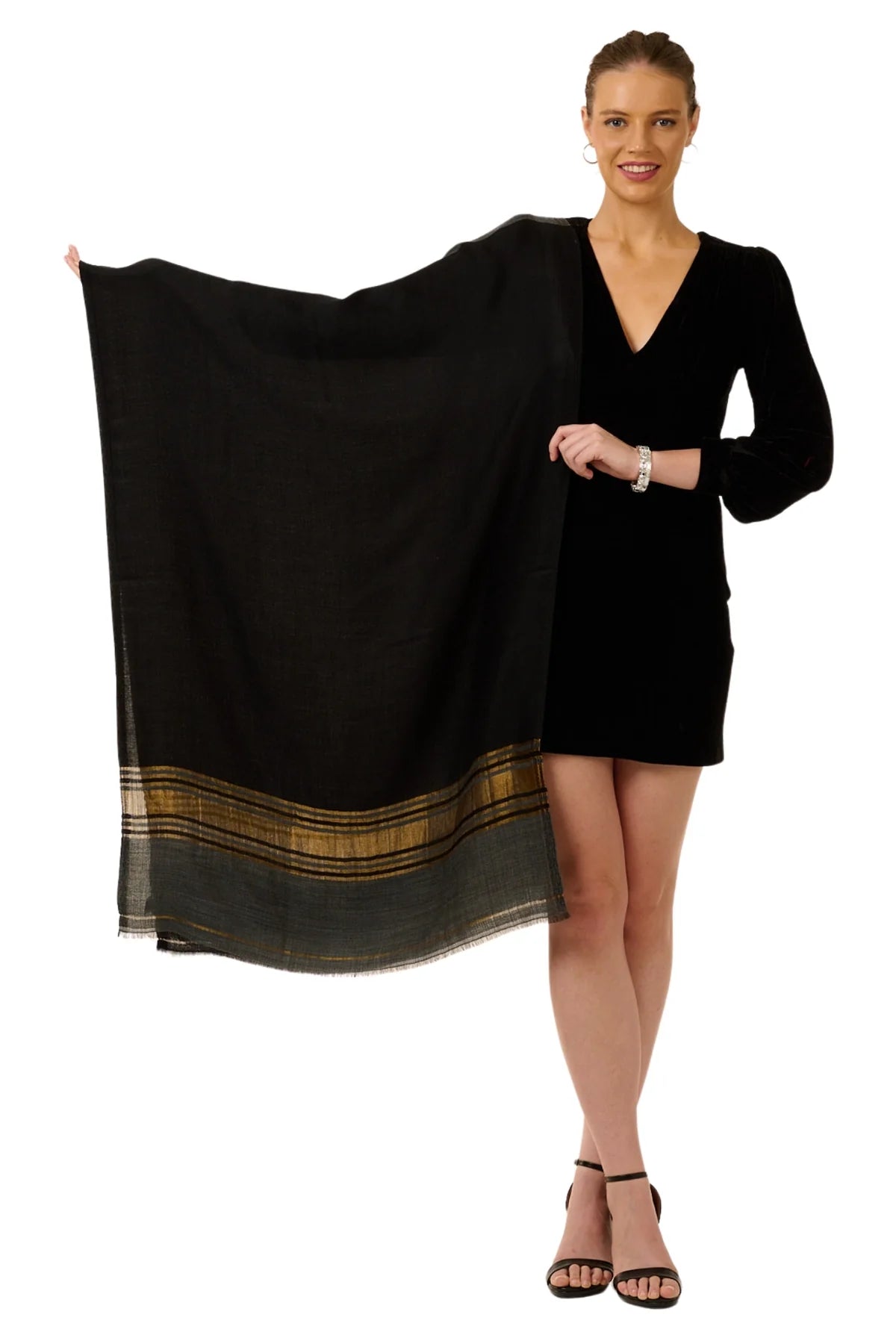 Taroob Couple Gift Set of Embroidered Stole for Him & Zari Stole for Her