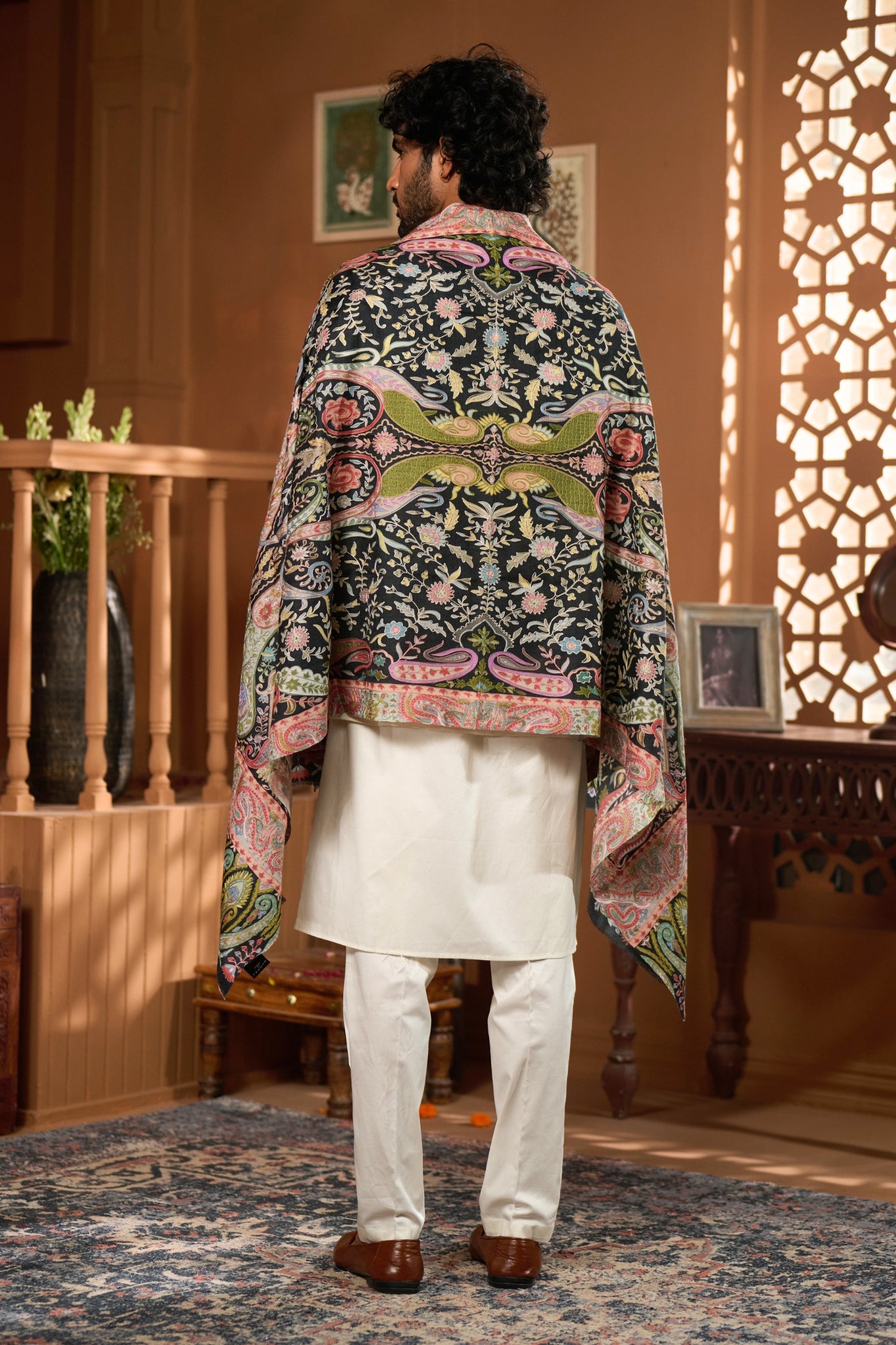 Taroob Urban Paisley Wool Kalamkari Stole