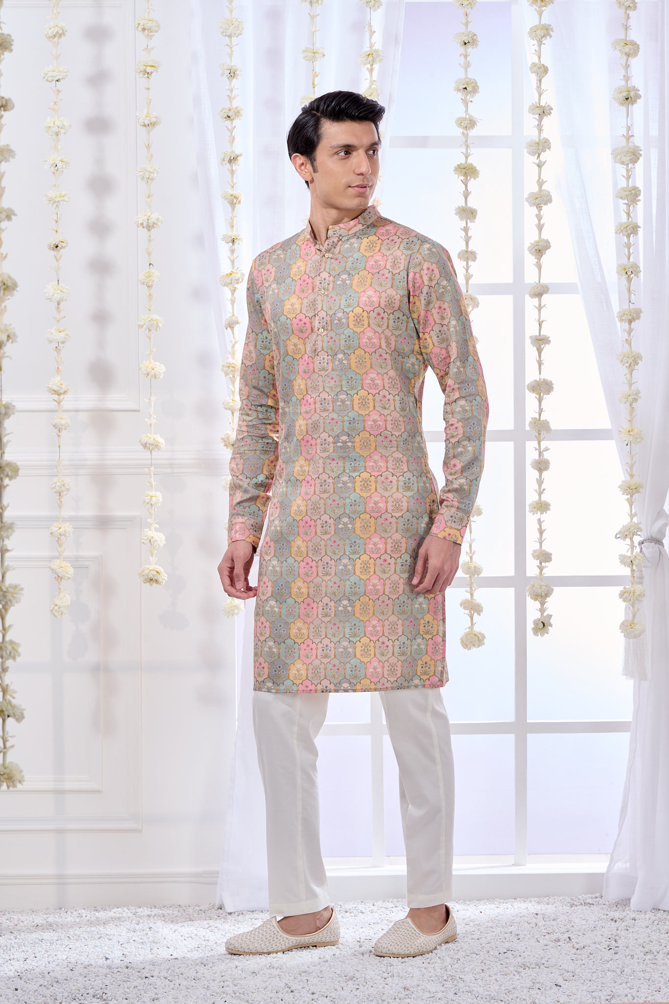Cotton Silk Printed Kalamkari Kurta Pajama Set