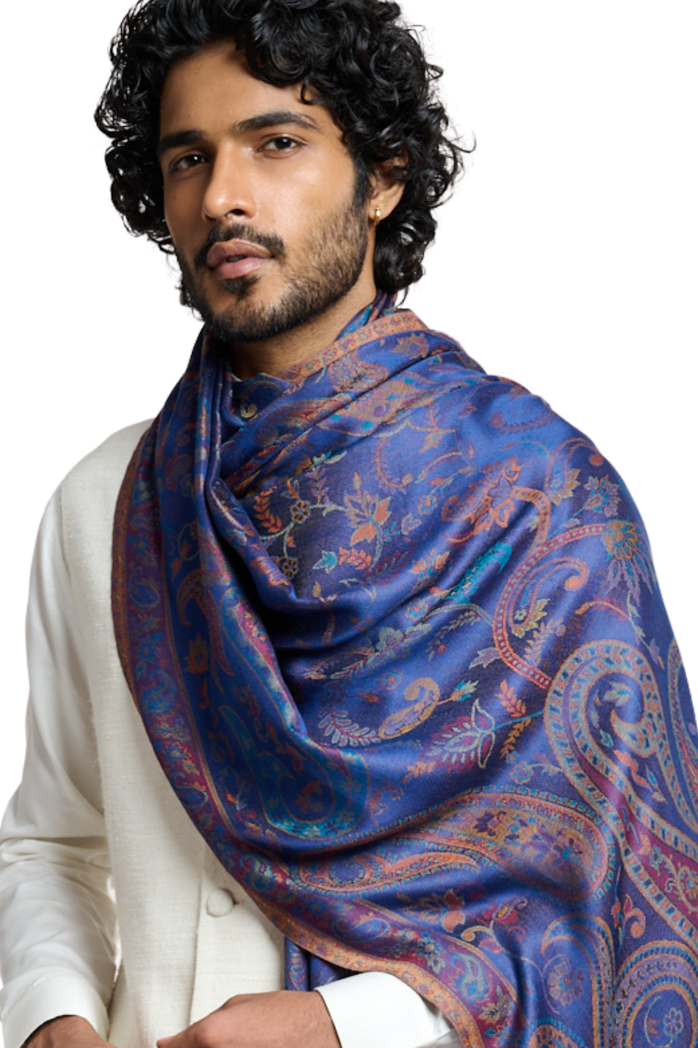 Men's Magnificent Paisley Silk Jamawar Stole