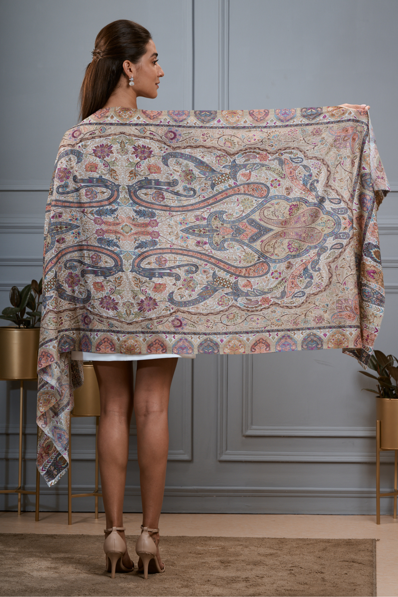 Women's Wool Pretty Paisley Kalamkari Stole