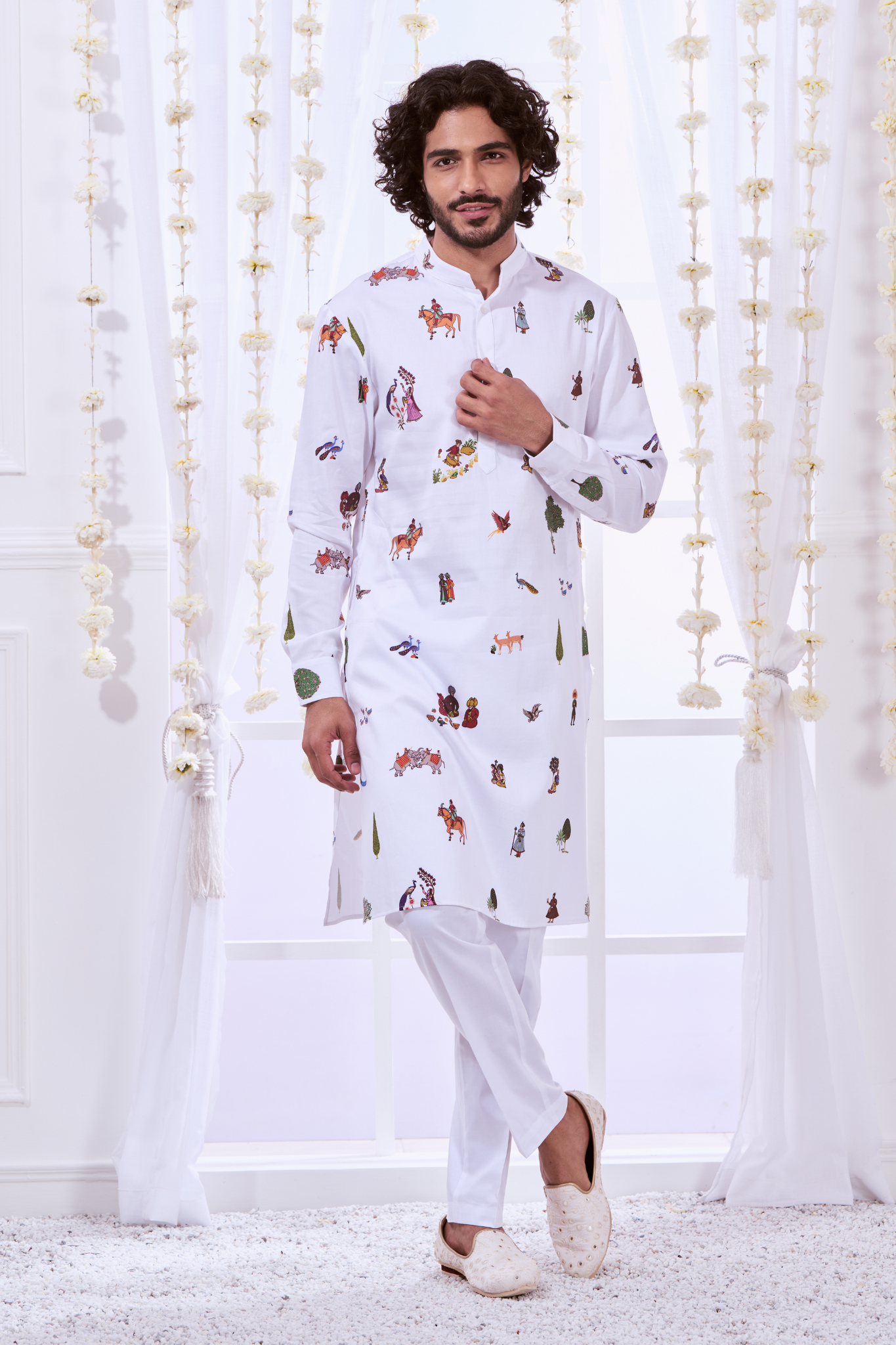 Raj-Darbar Printed Kurta Pajama Set