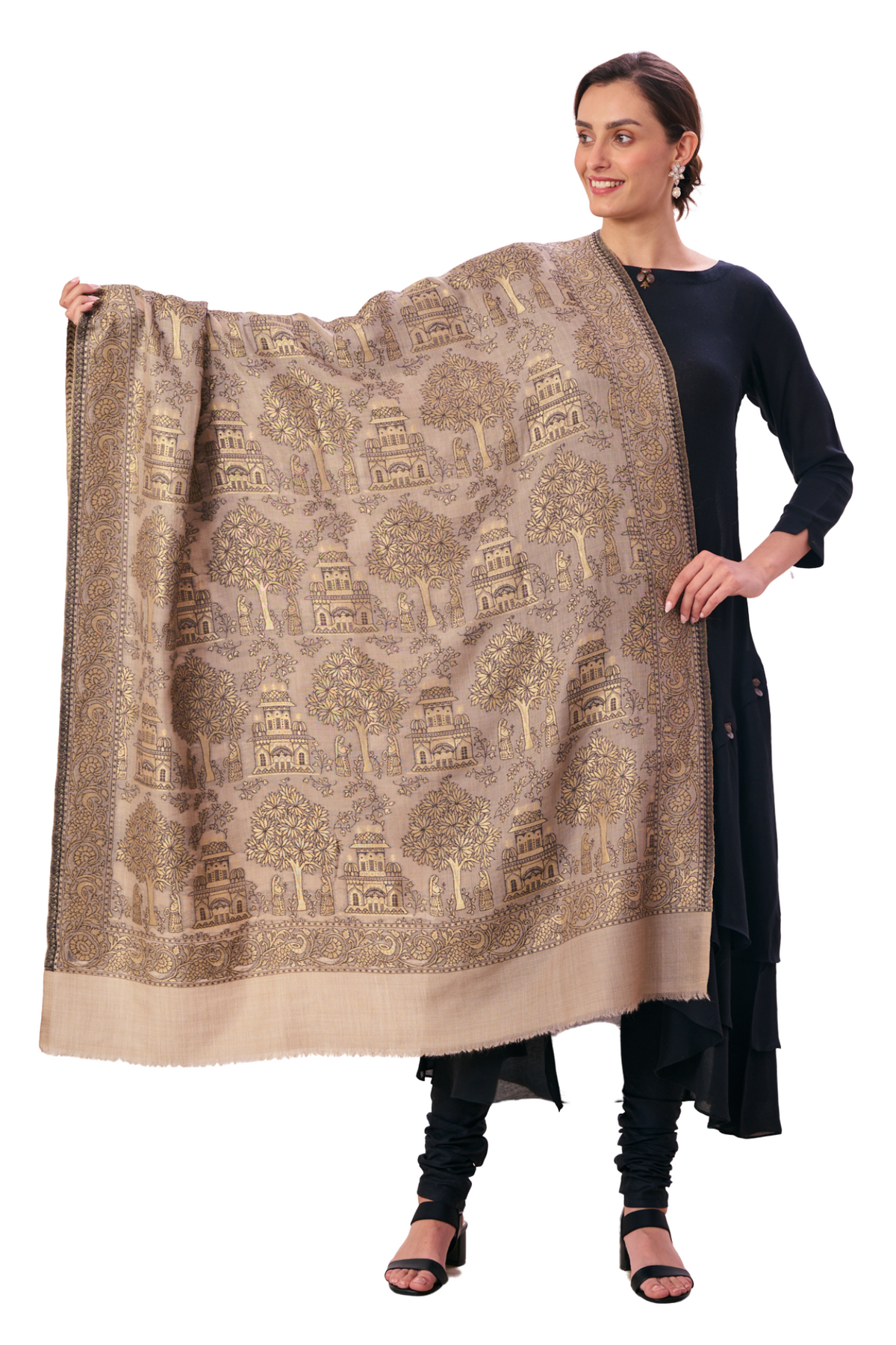 Gift Set of Fine Wool Zari Kaani Shawl for Him or Her ( Unisex Shawl )