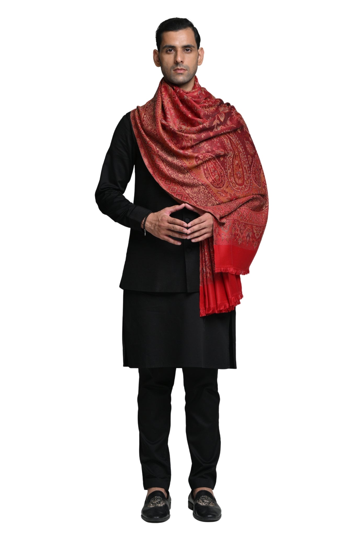 Taroob Faux Pashmina Antique Jamawar Shawl