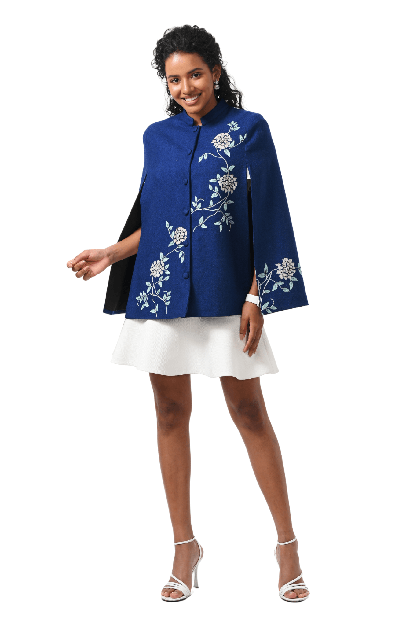 Floral Medley Wool Cape