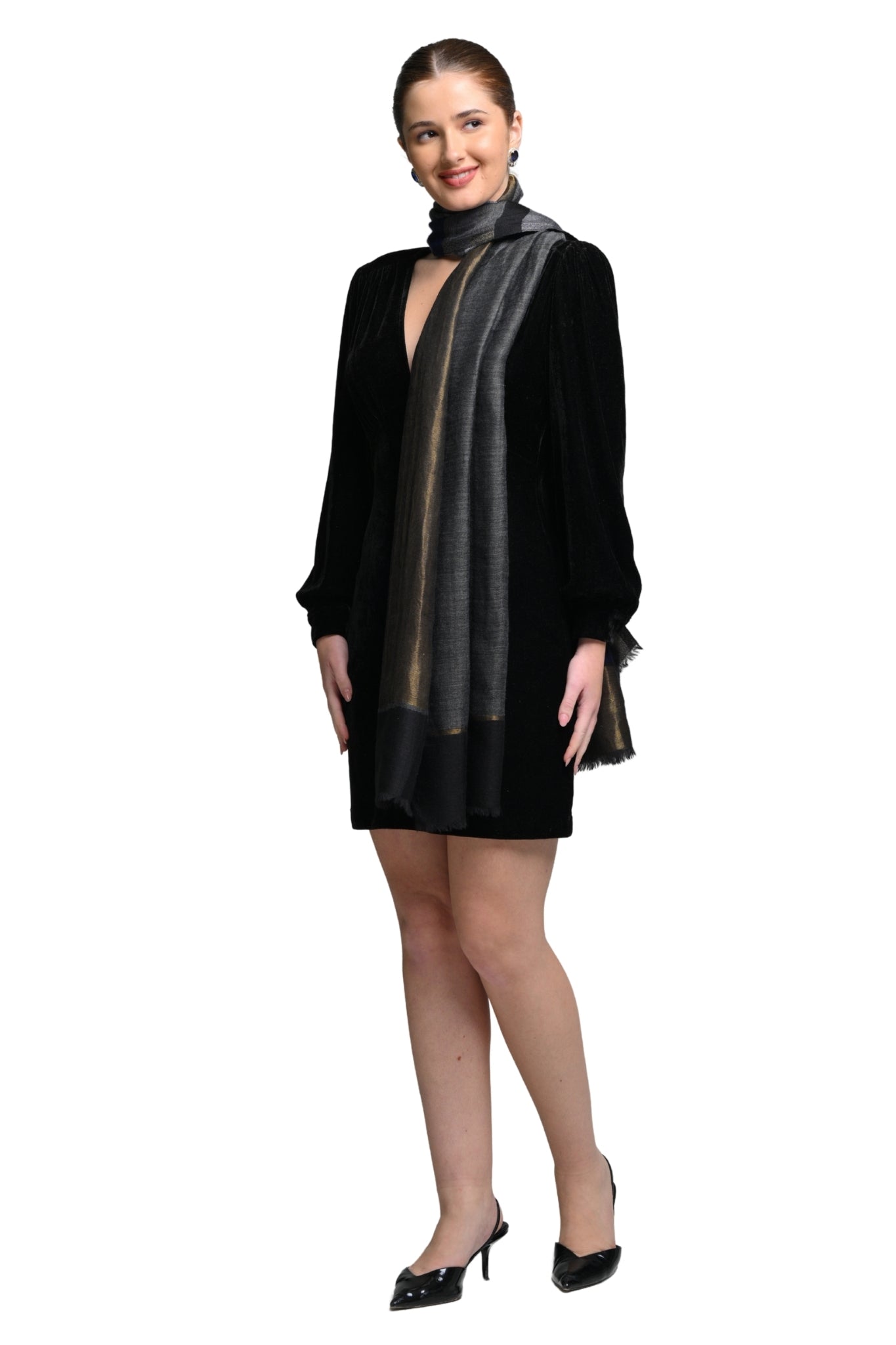 Taroob Handwoven look Fine Wool Zati Stole