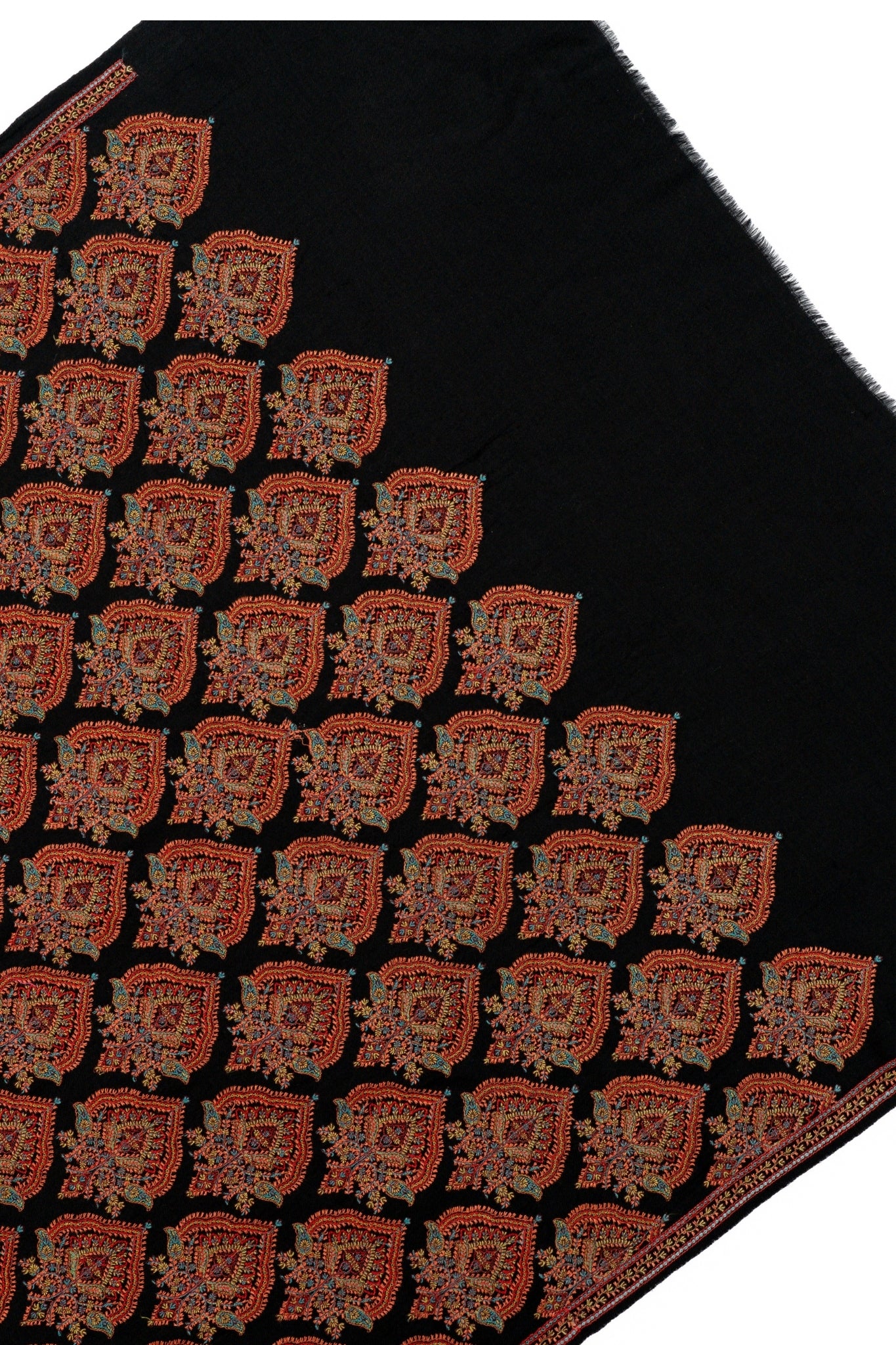 Taroob Embroidered Kashmiri Jama Wool Silk Stole