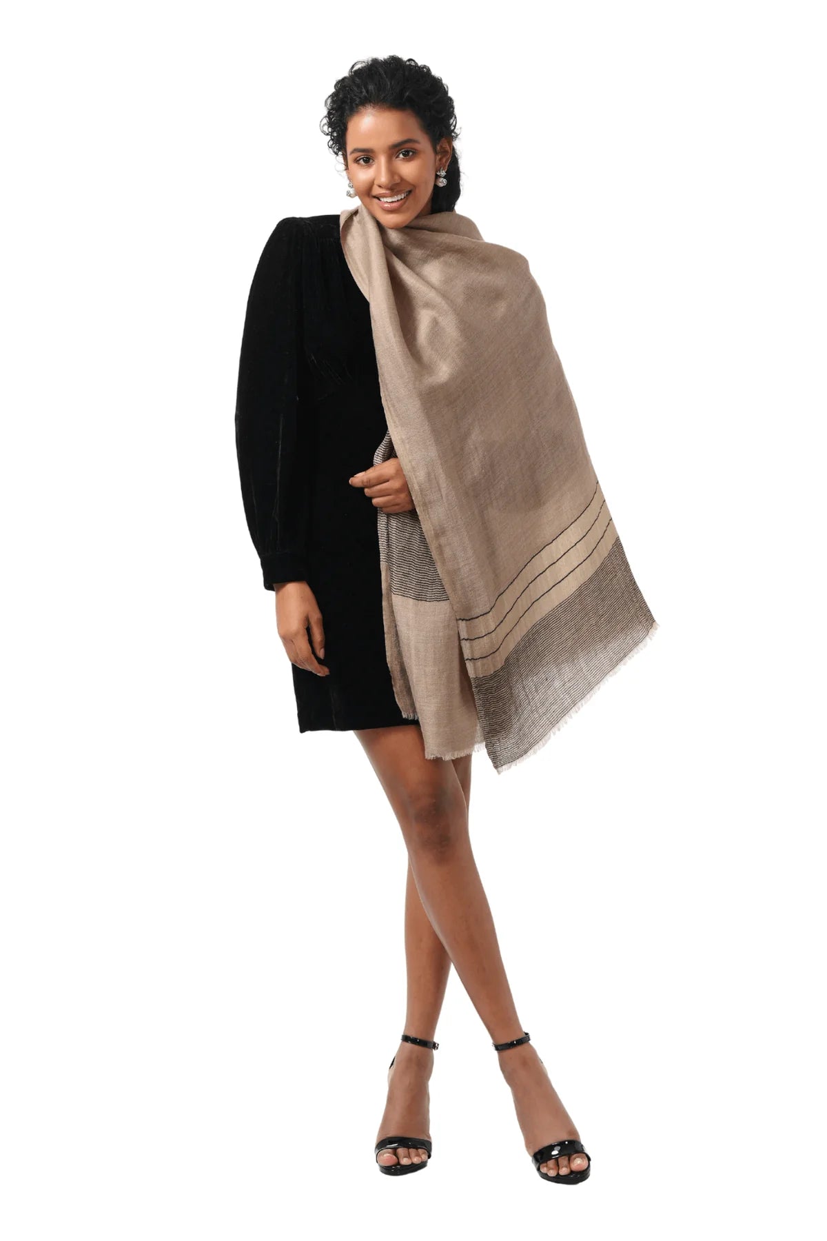 Taroob Gift Set of Striper Fine Wool Zari Stole for Him or Her ( Unisex Stole )