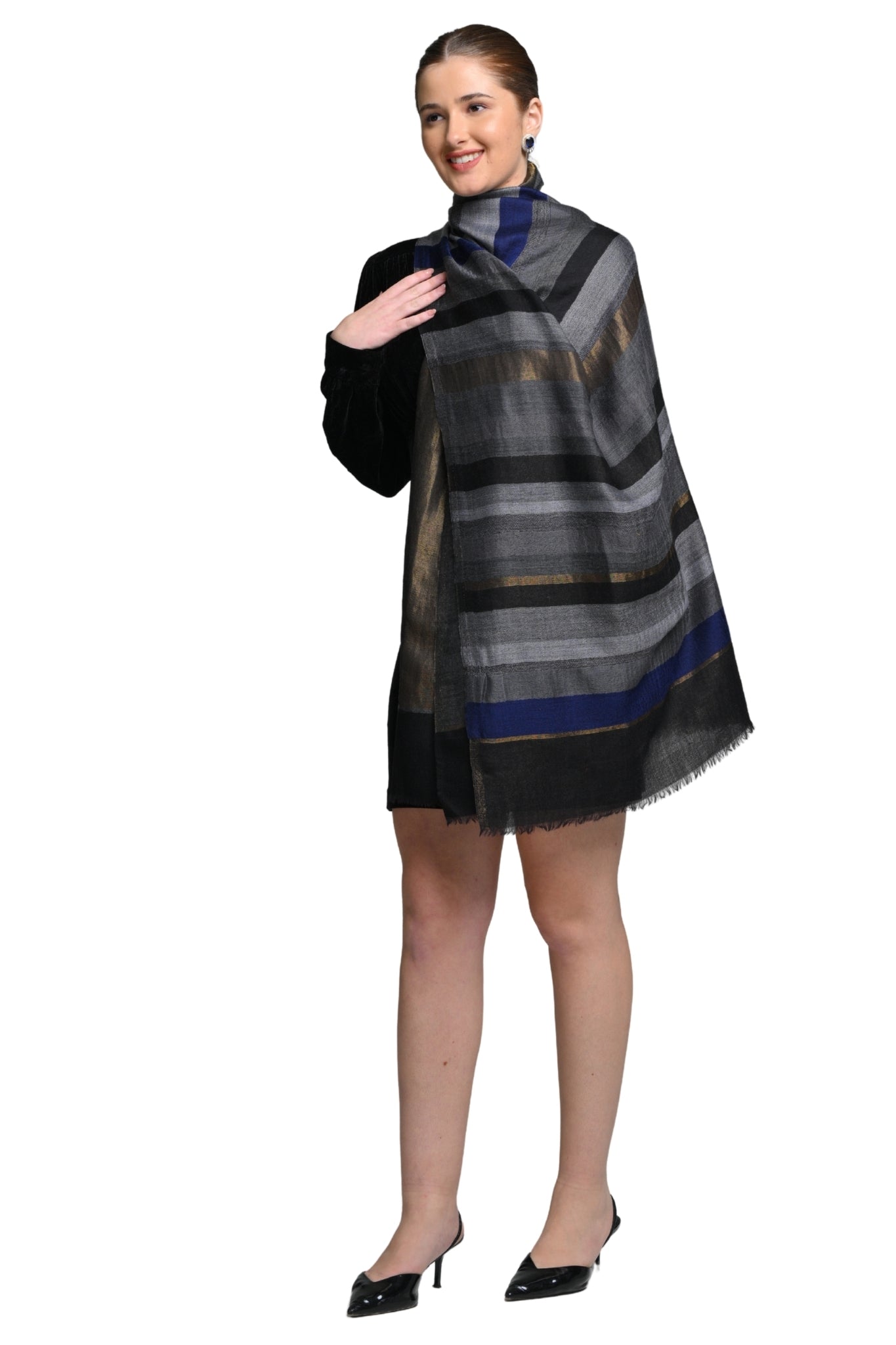 Taroob Handwoven look Fine Wool Zati Stole