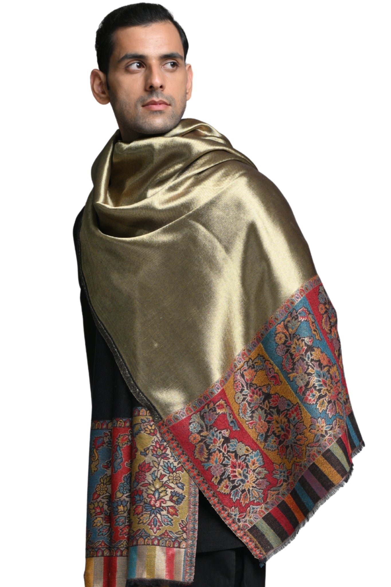 Taroob Border Kashmiri Resham Stole