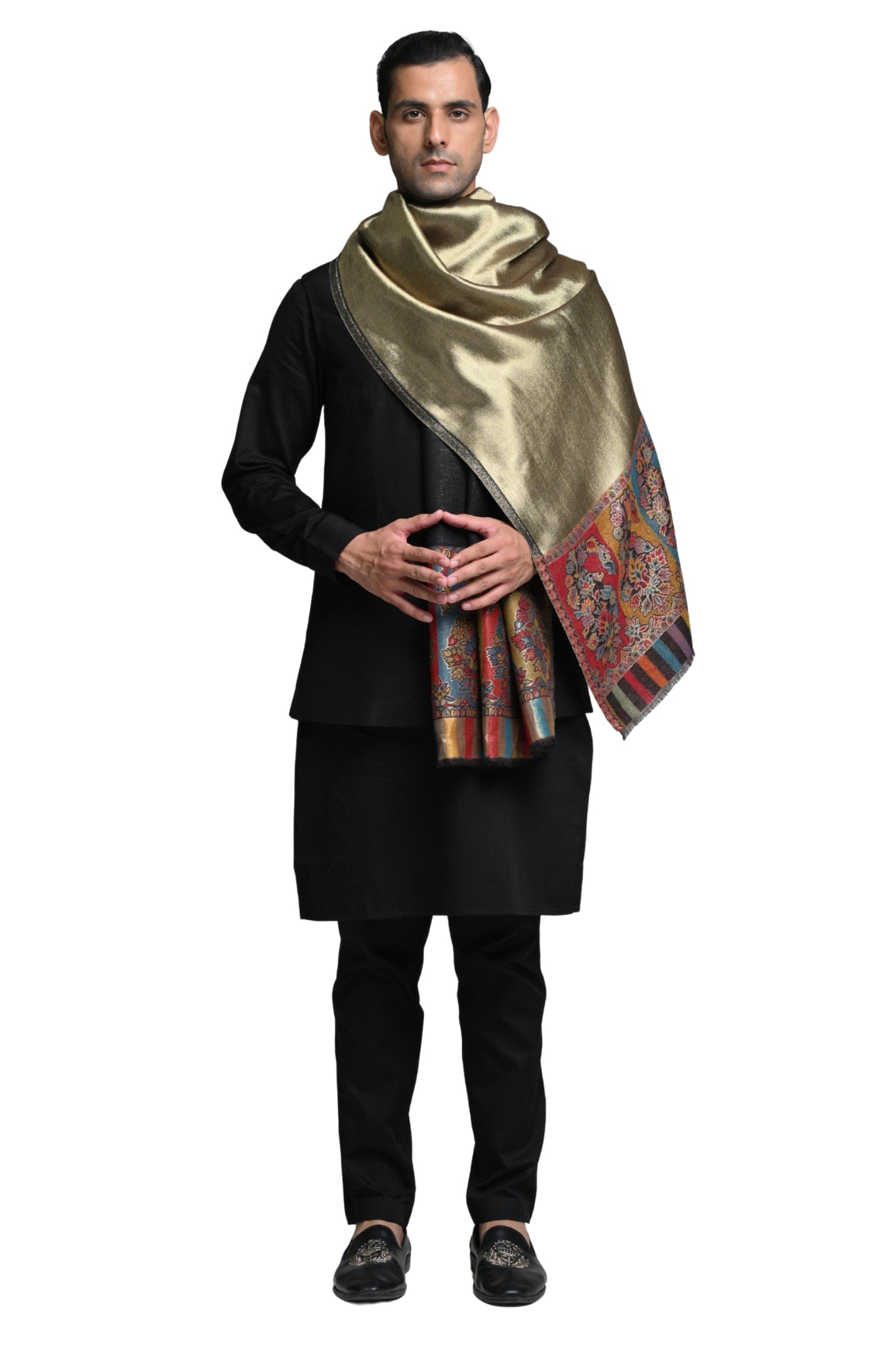 Taroob Border Kashmiri Resham Stole