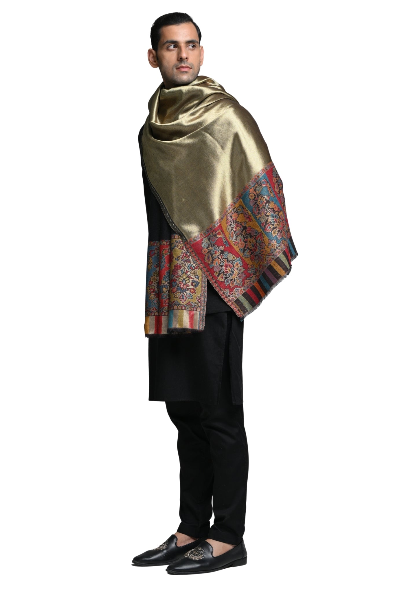 Taroob Border Kashmiri Resham Stole