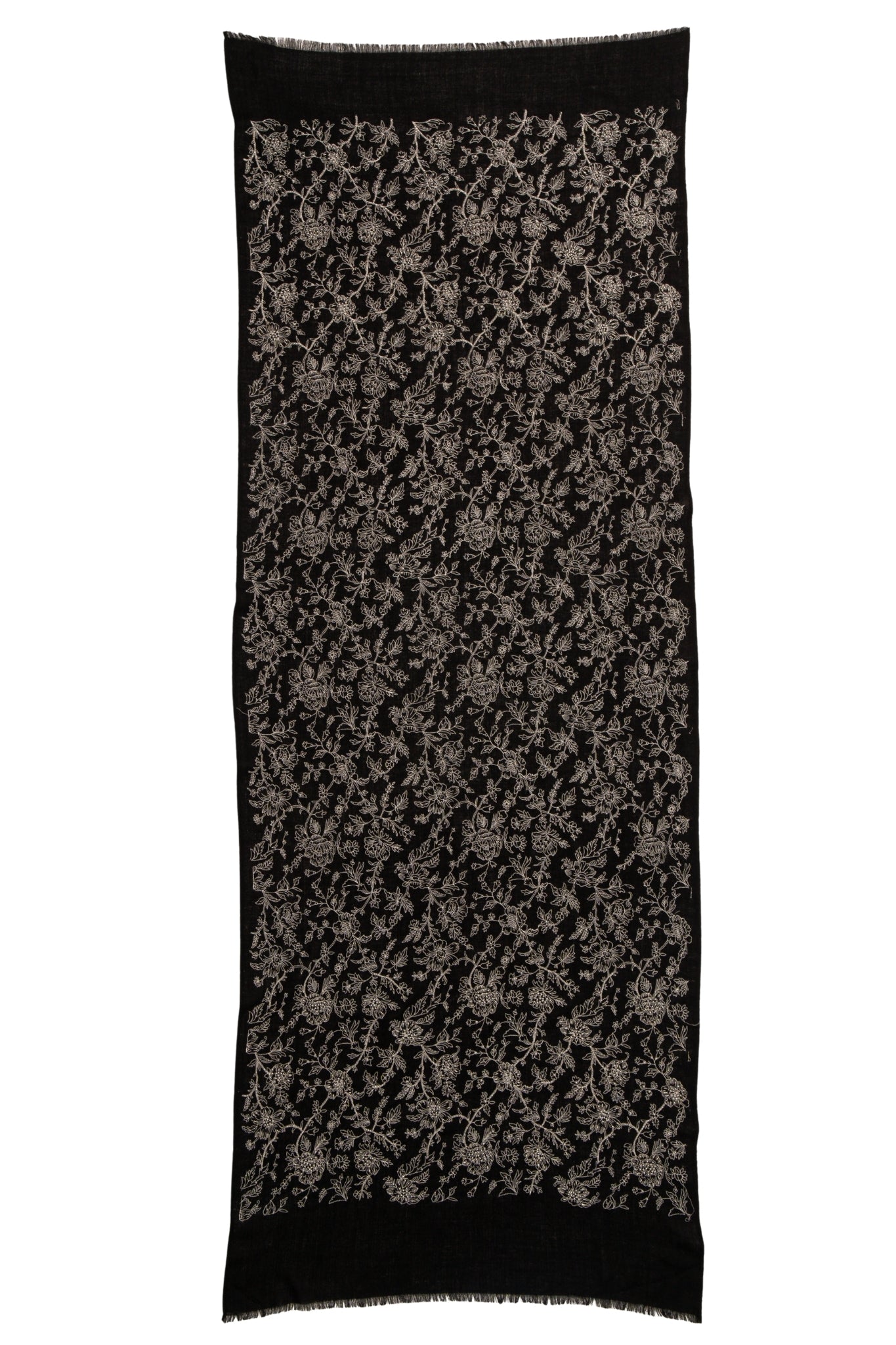 Taroob Hand Embellished Sketched Floral Scarf