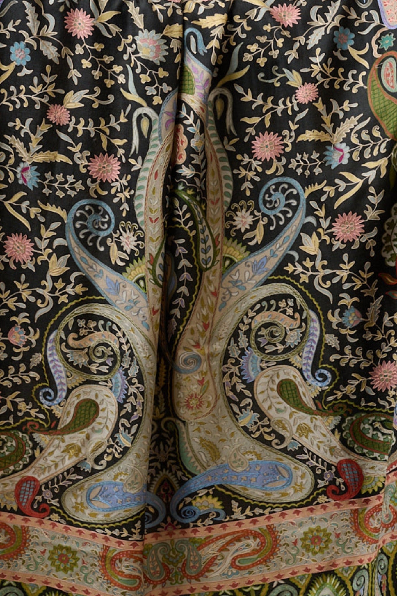 Taroob Soft Wool Kashmiri Kalamkari Embroidered Shawl