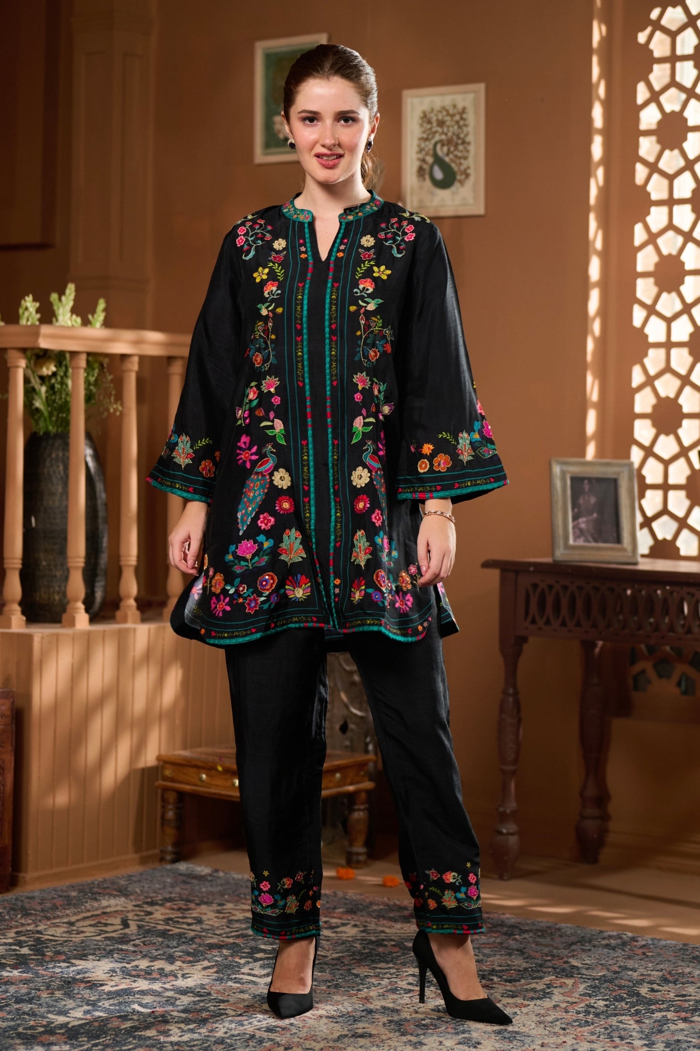 Taroob Dancing Feathers Embroidered Co-ord Set