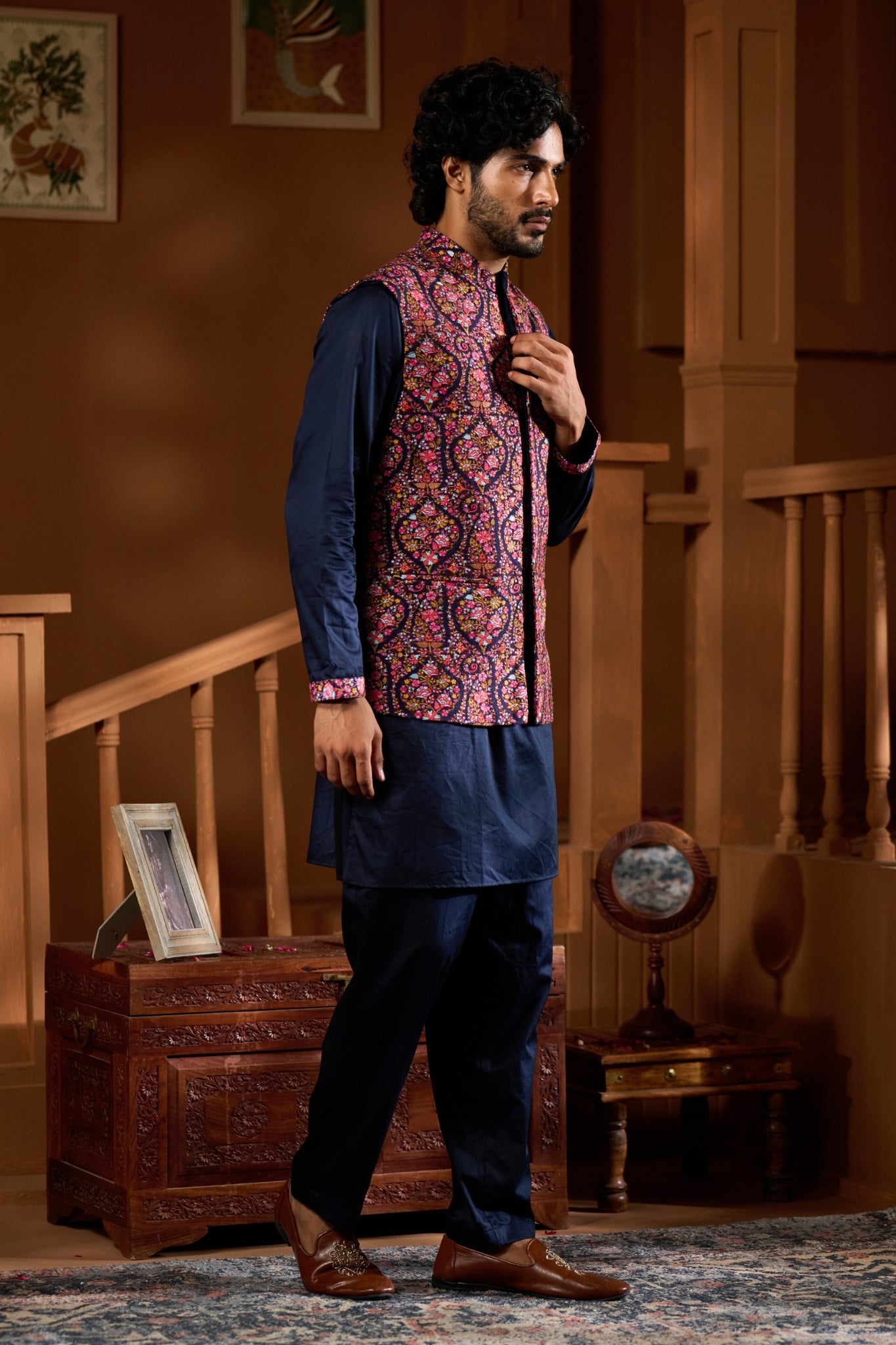 Taroob Emboidered Kashmir Gulistan Nehru Jacket