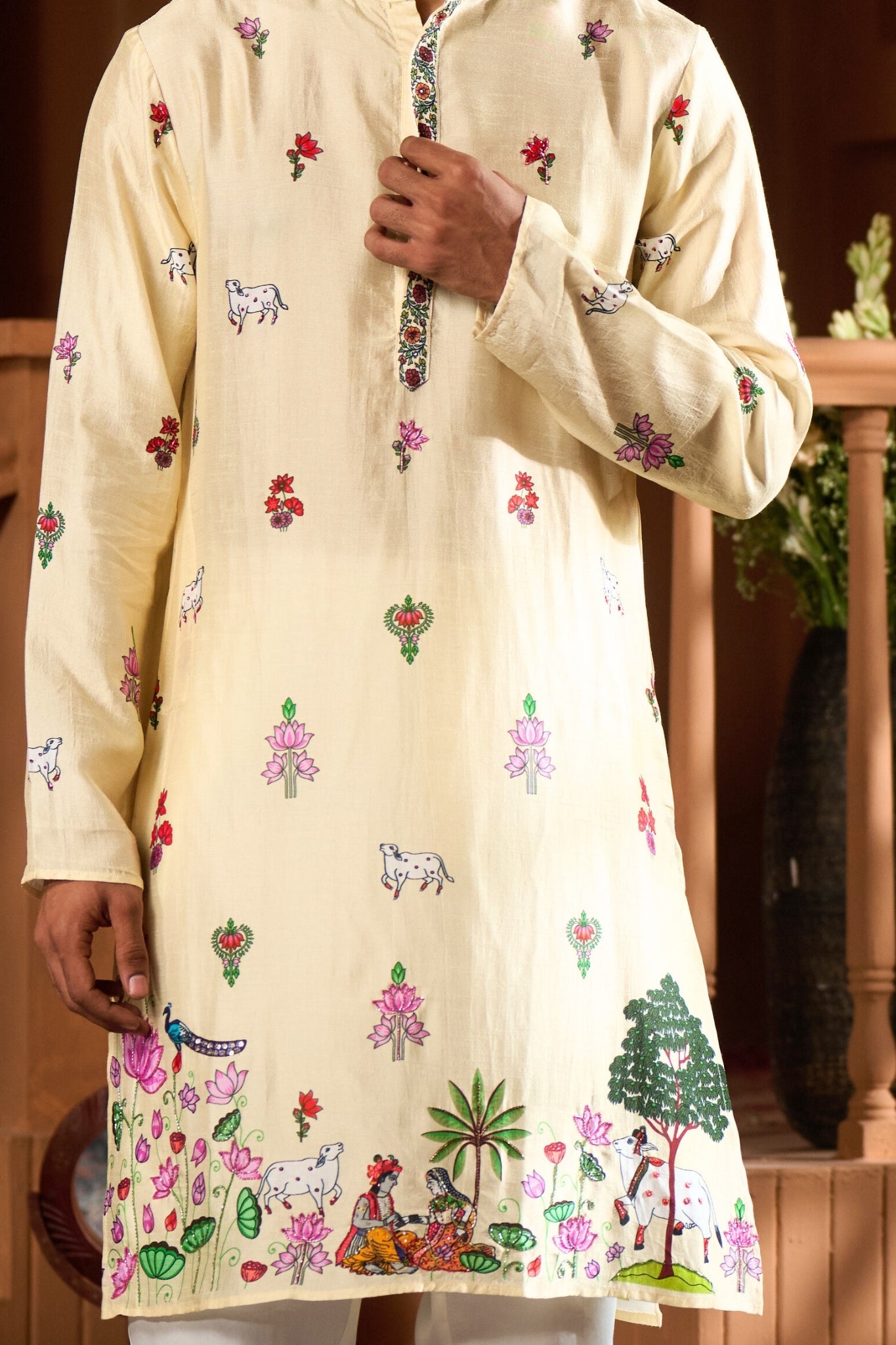 Taroob Shreenath Leela Embroidered Kurta Pajama Set