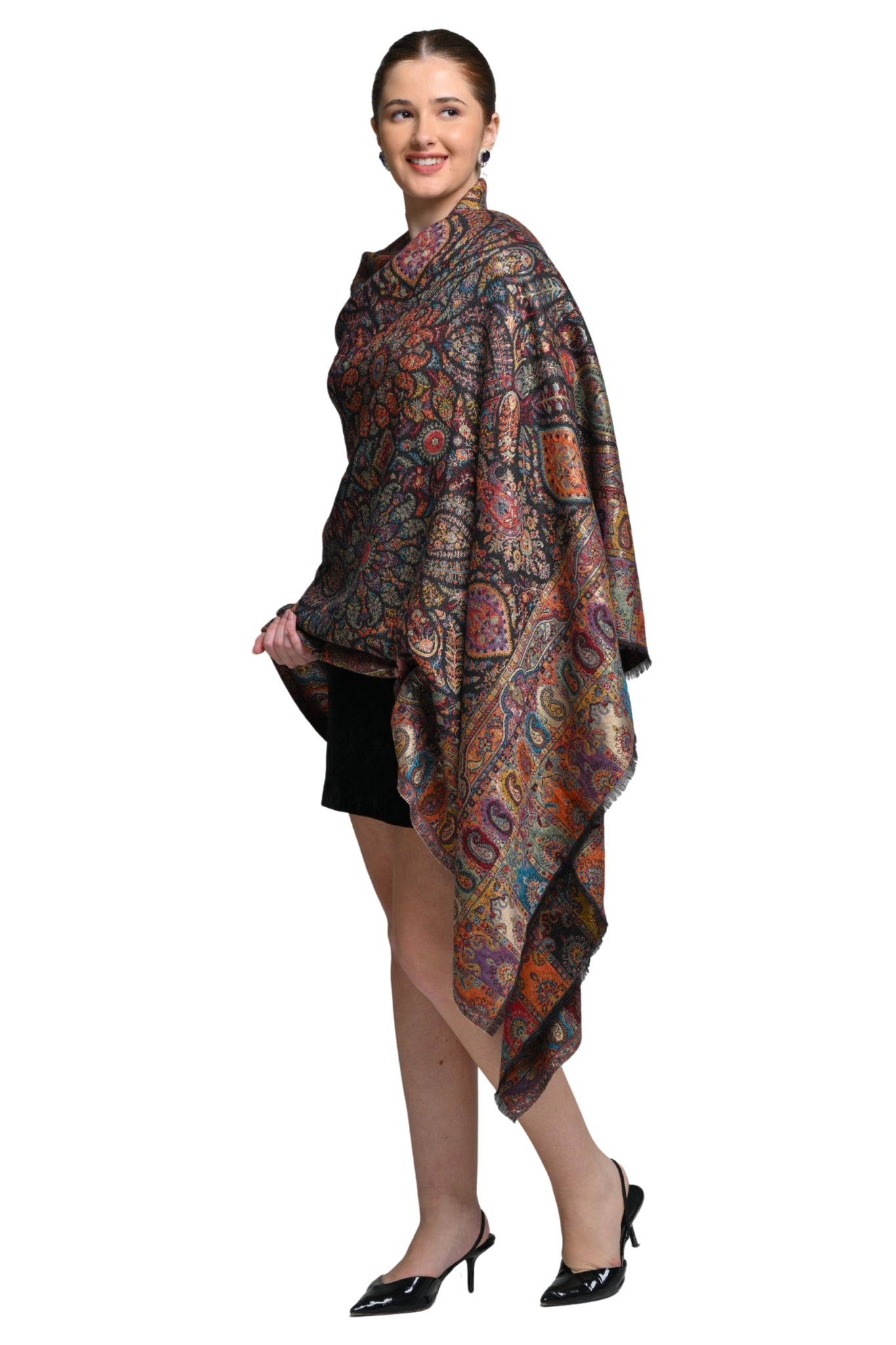 Taroob Regal Kashmiri Resham Reversible Shawl