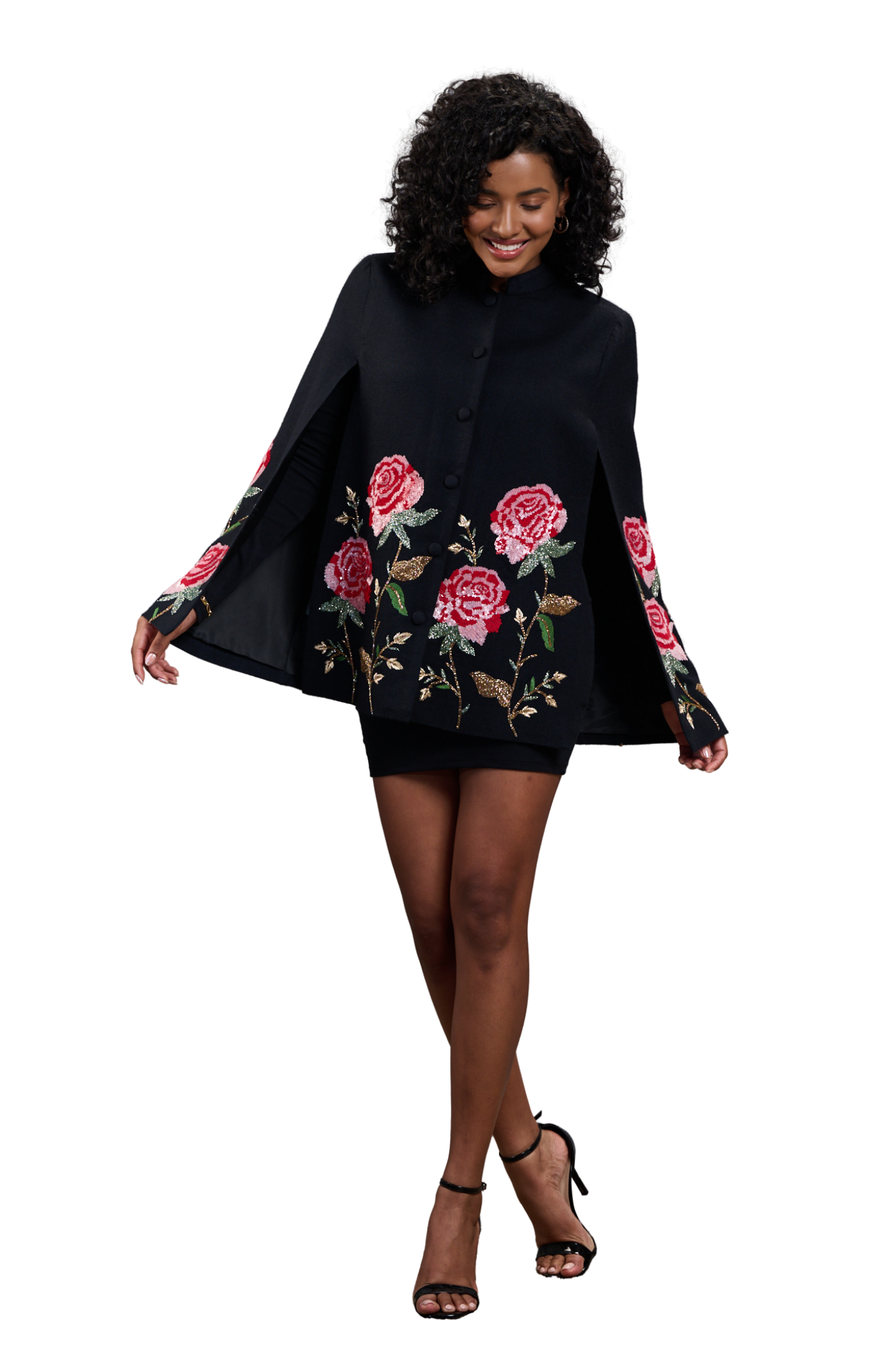 Glorious Roses Embroidered Cape