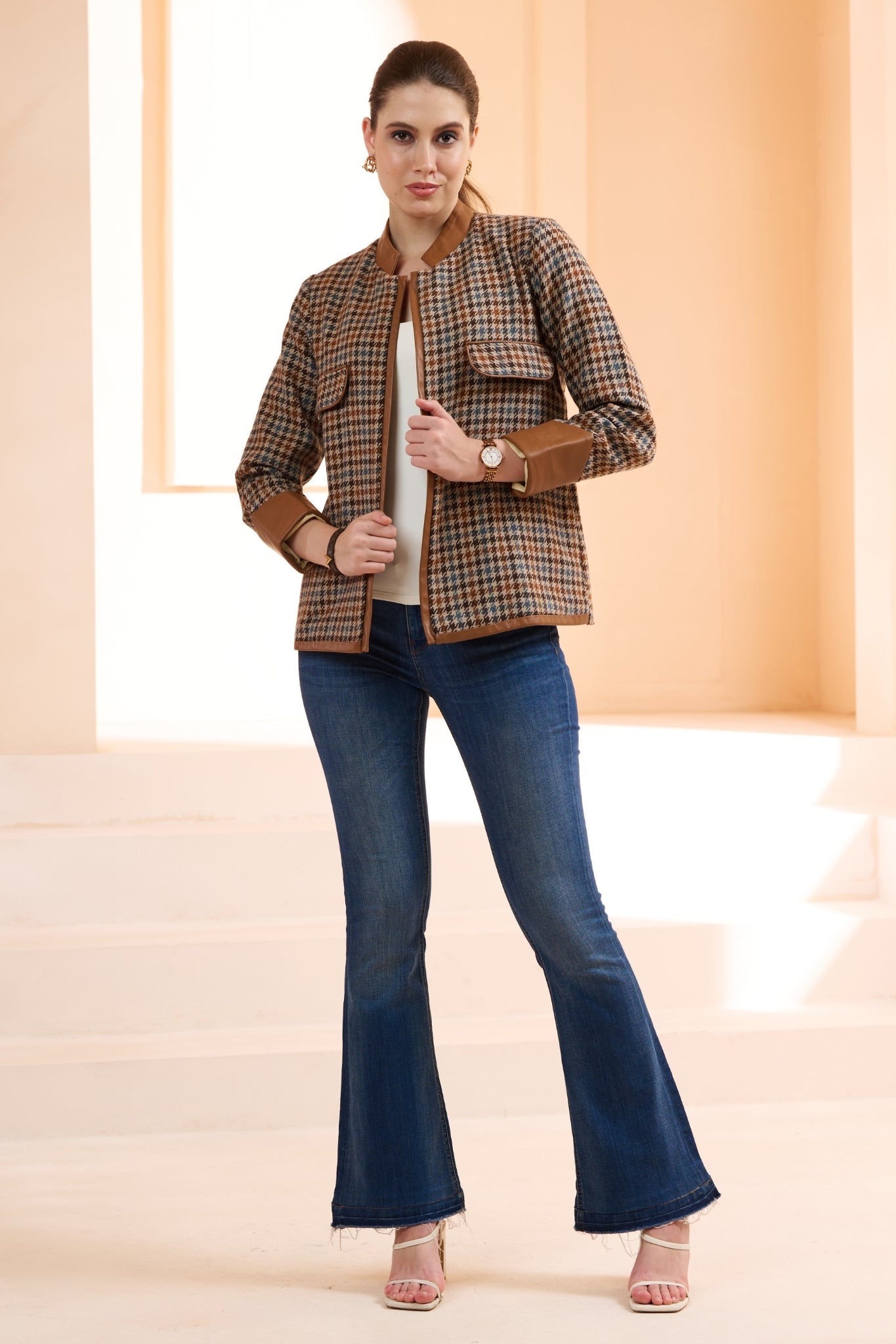 Wool Plaid Women Jacket