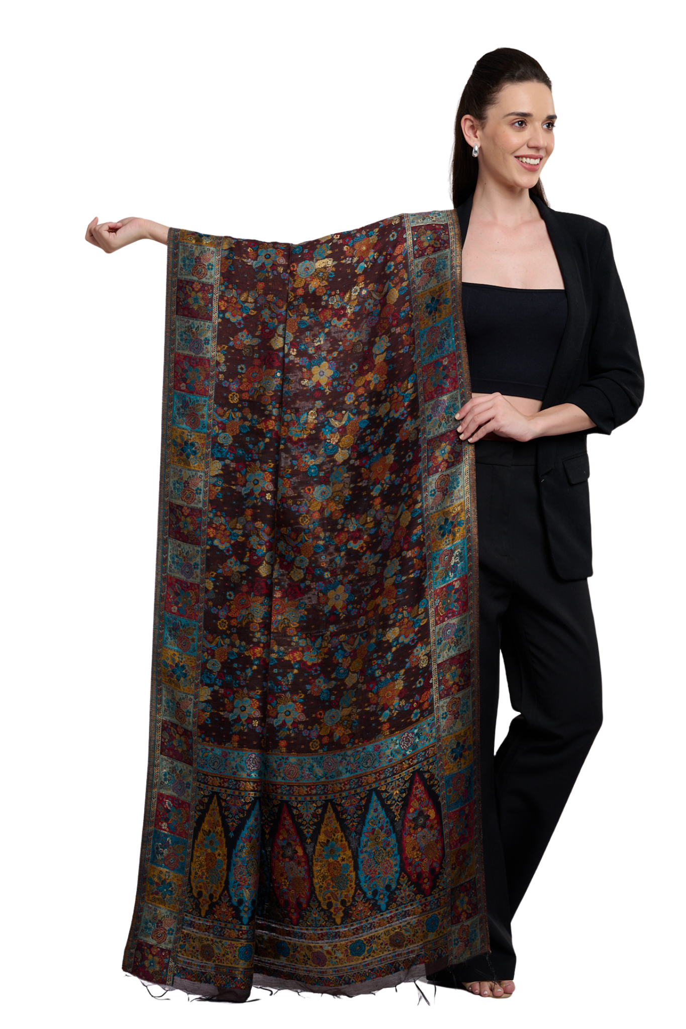 Women's Silk Floral Kaani Shawl , Women's Dupatta