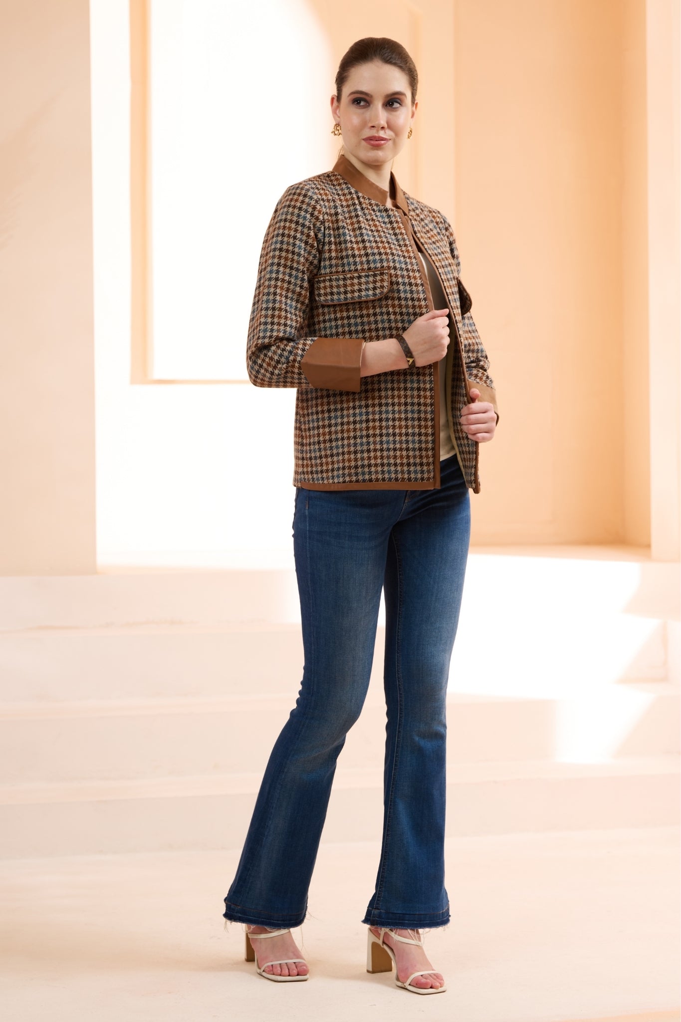 Wool Plaid Women Jacket